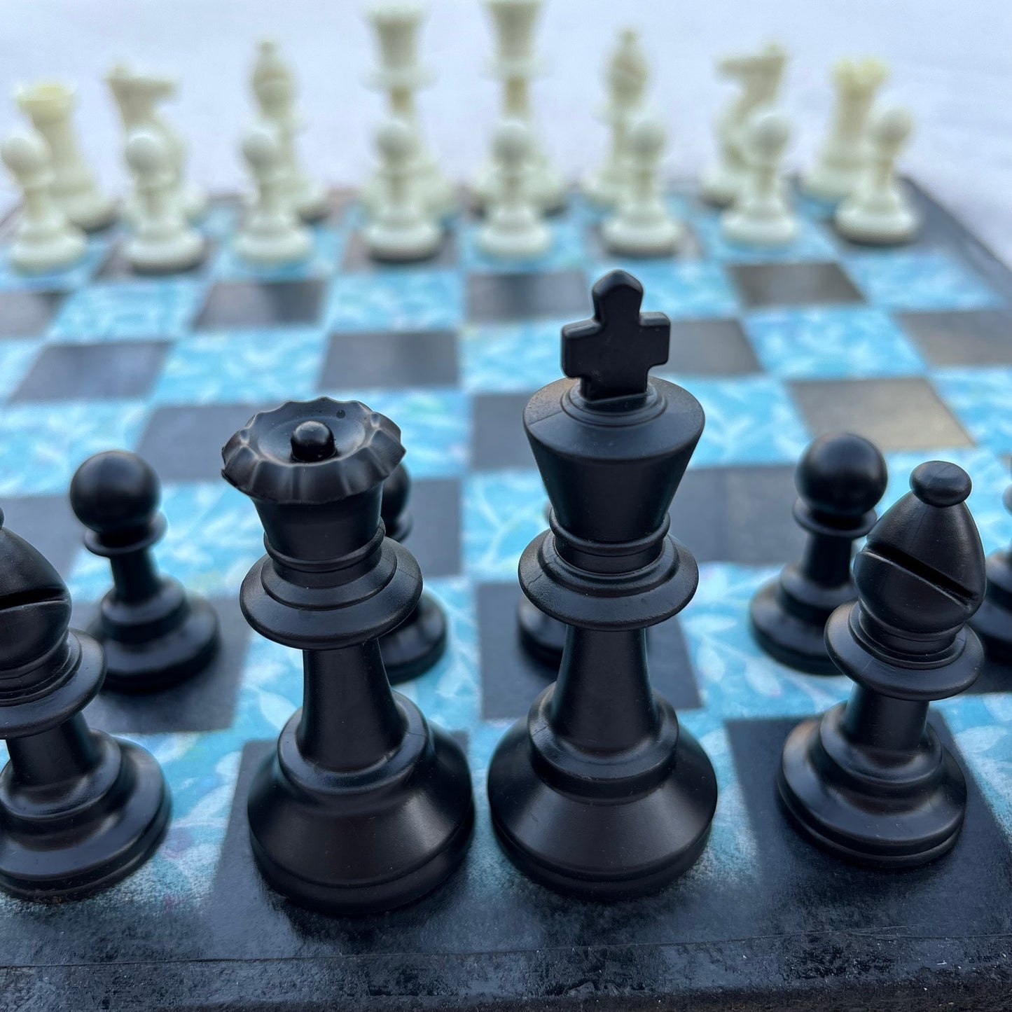 Blue Flower - Scrapbook Chess Set