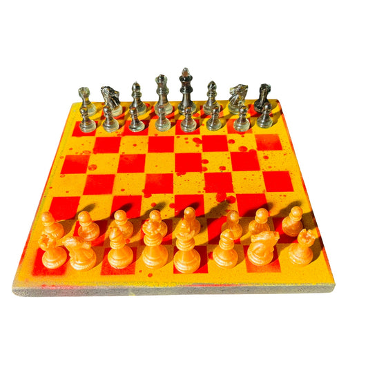 Spartan Golden Red - Painted Chess Set