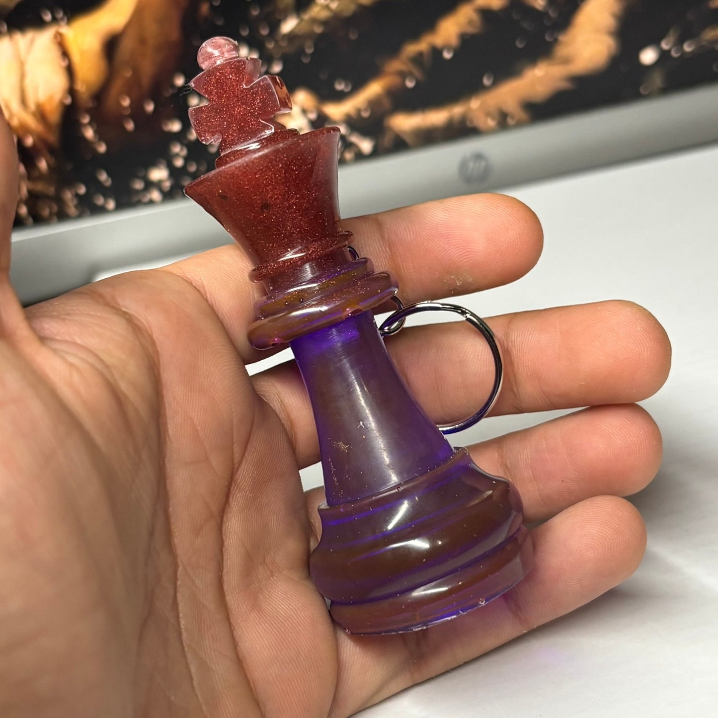 The Translucent King - Handmade Resin Keychain - Large Edition