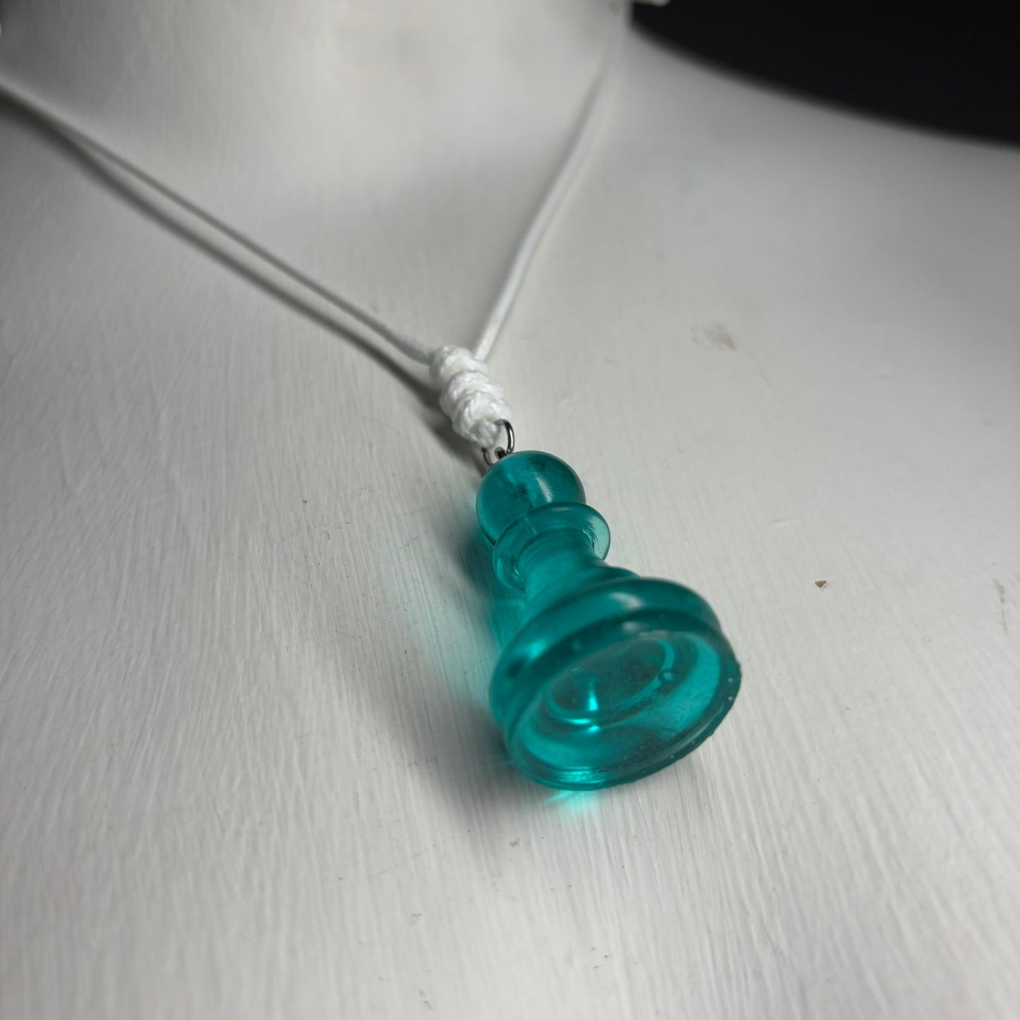Mint Green Pawn - Handmade Resin Chess Necklace