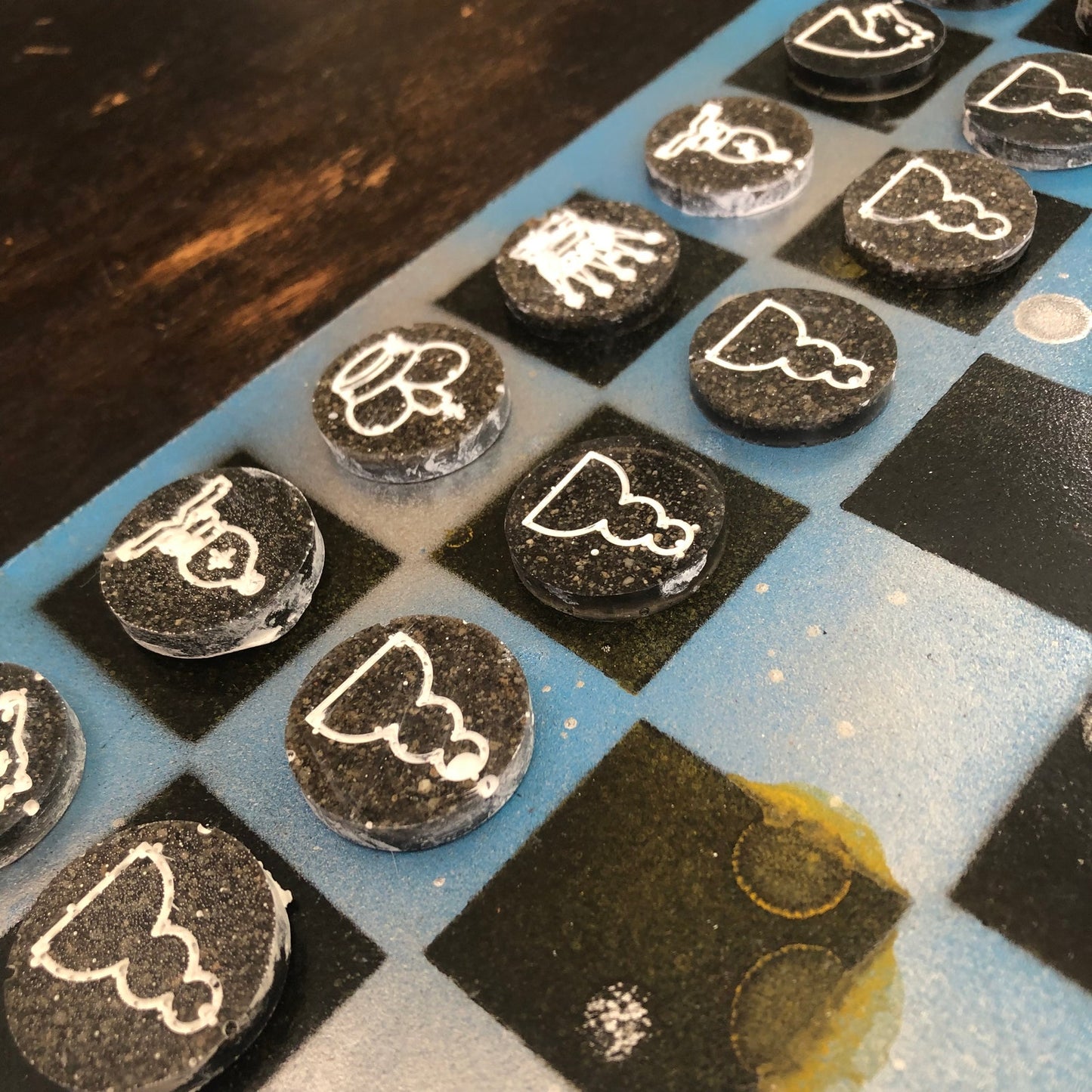Cloudy Blue - Painted Chess Set