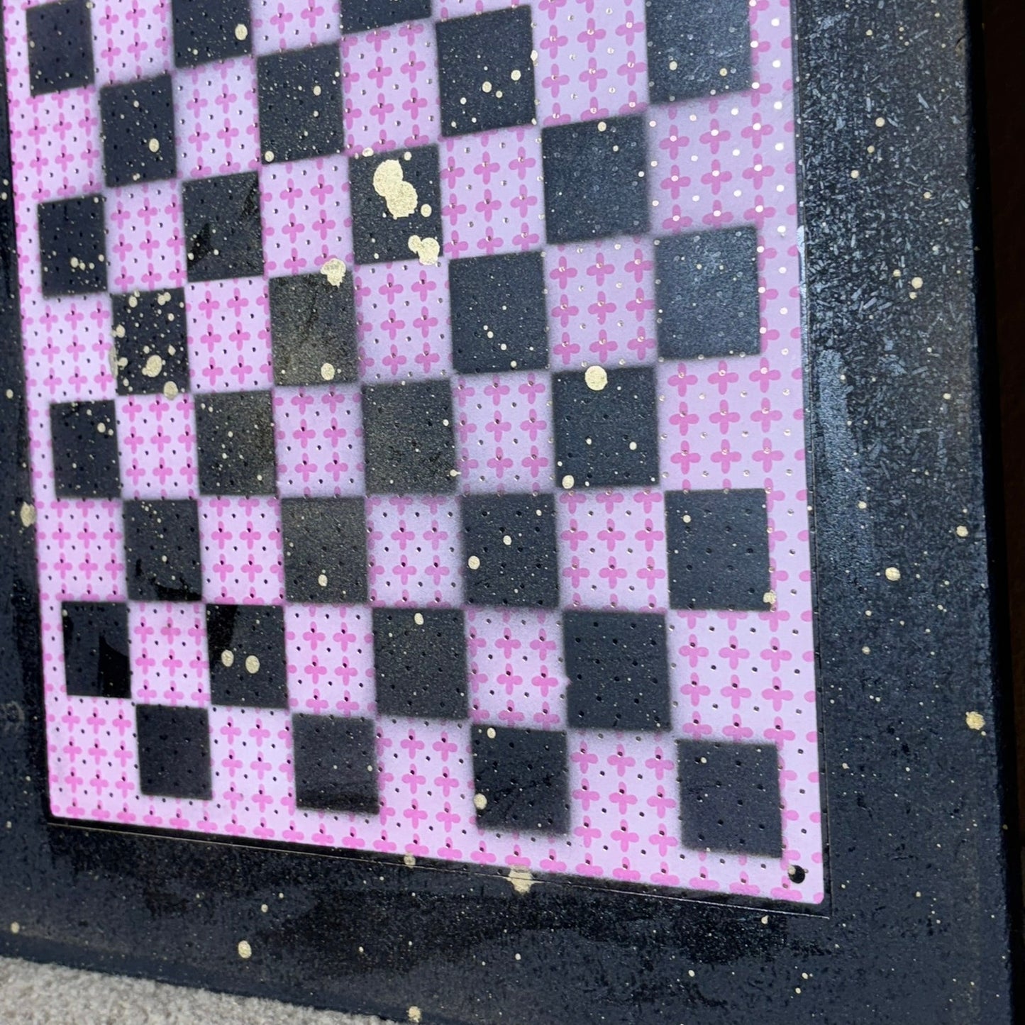 Pink Gold Lining - Large Scrapbook Chess Board