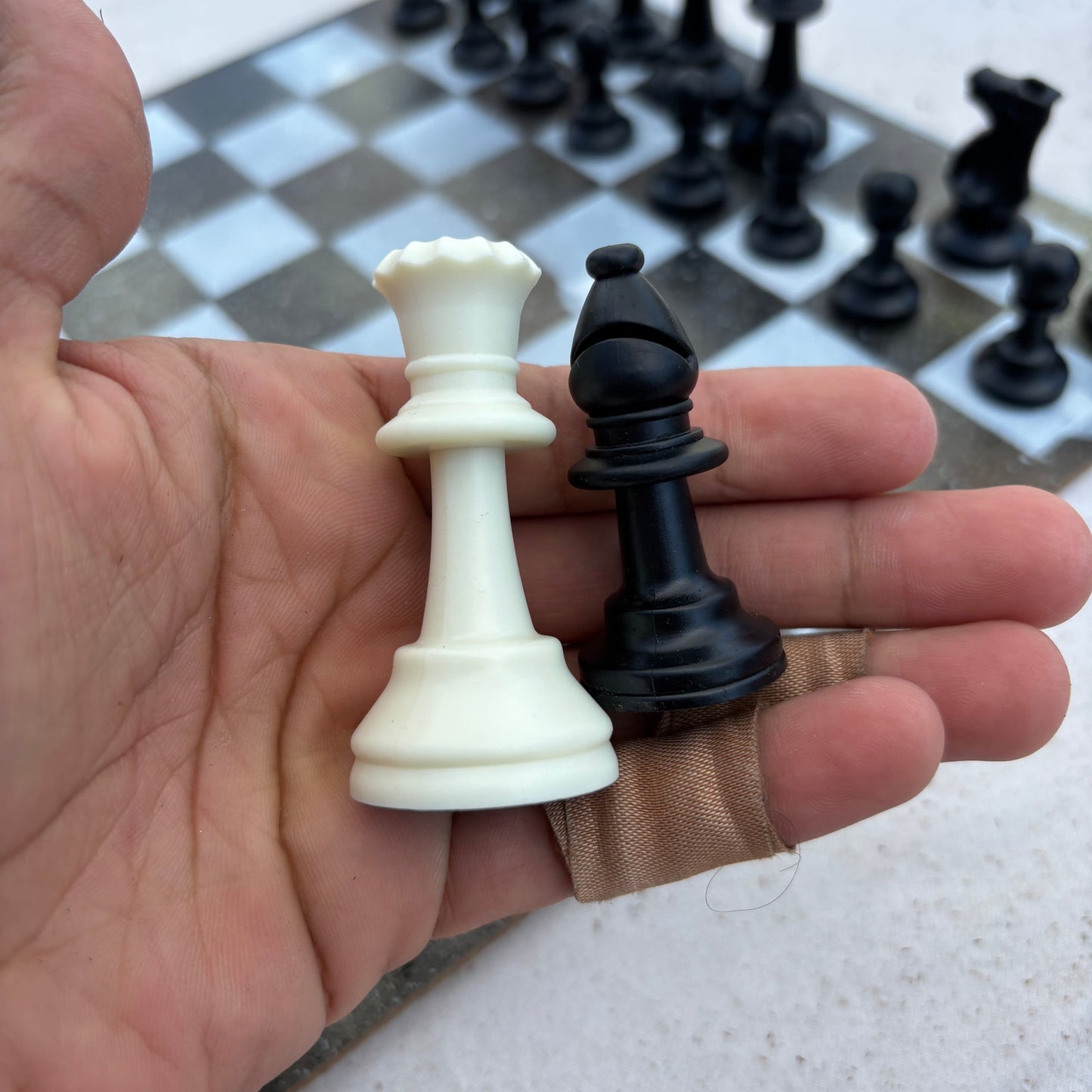 Blackboard Blue - Painted Chess Set