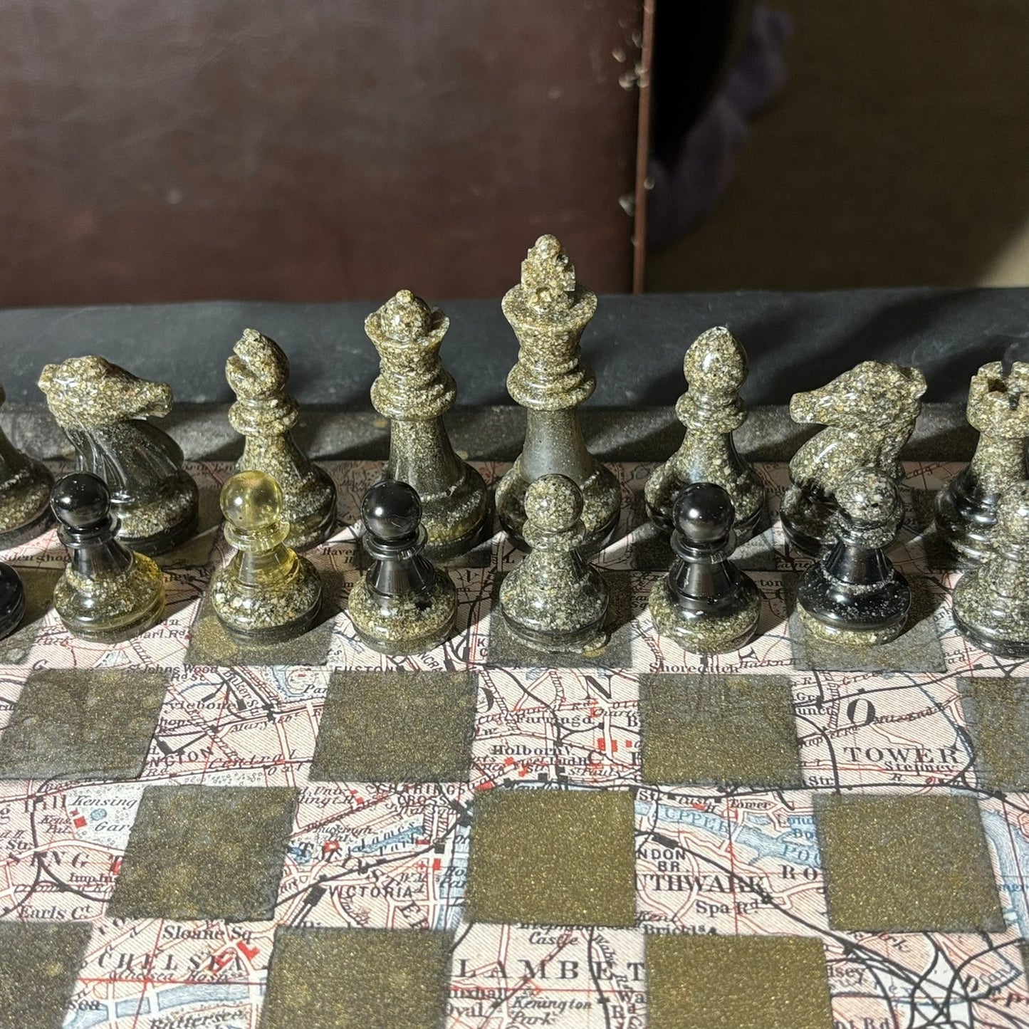 Amber Maps Pattern - Scrapbook Chess Set