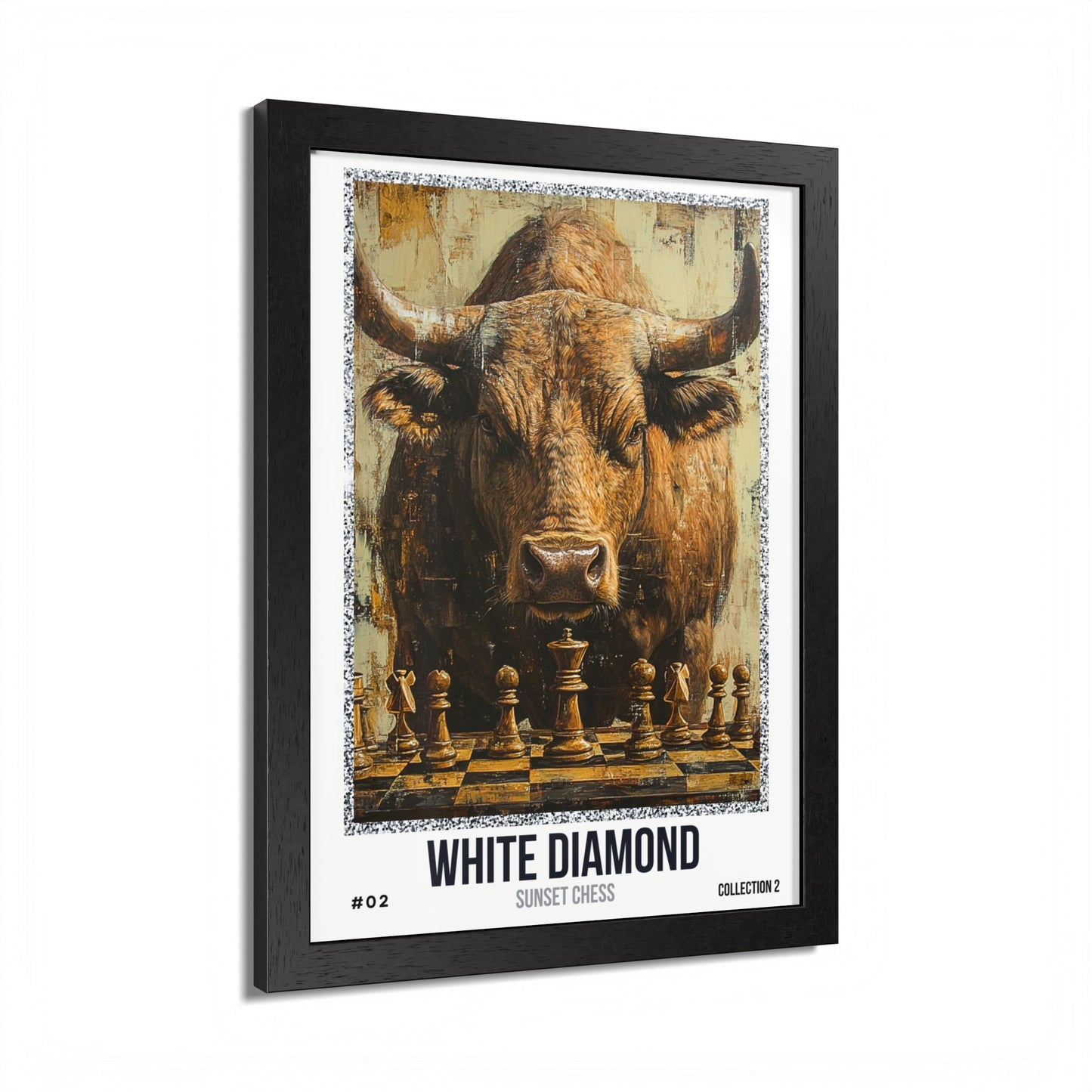White Diamond - Collection 2 Card #02 - Sunset Card Poster Framed 12"x16"