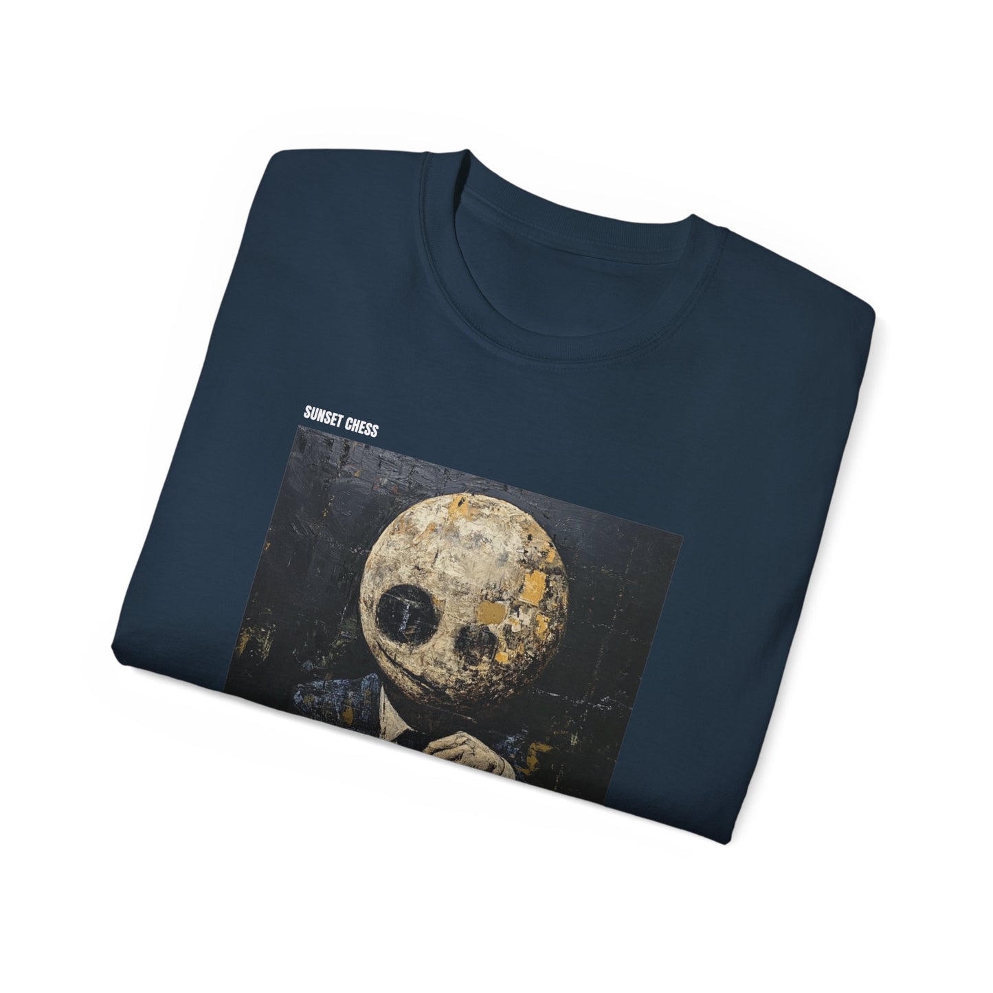 Moon Head - Dusk Blue Chess T Shirt