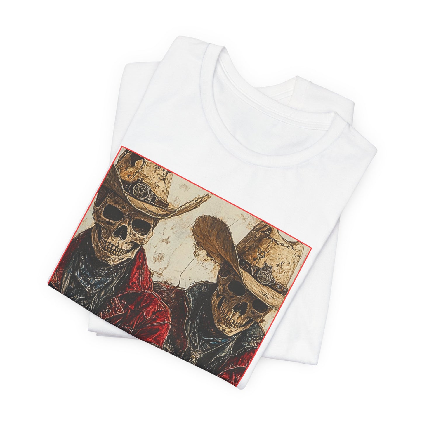 Skeleton Cowboys - Teal Blue Chess T Shirt