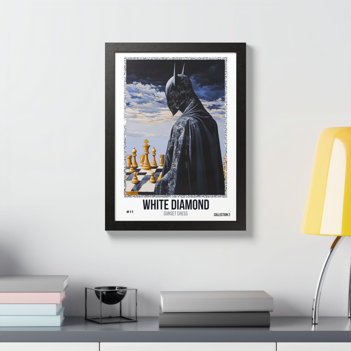 White Diamond - Collection 2 Card #11 - Sunset Card Poster Framed 12"x16"