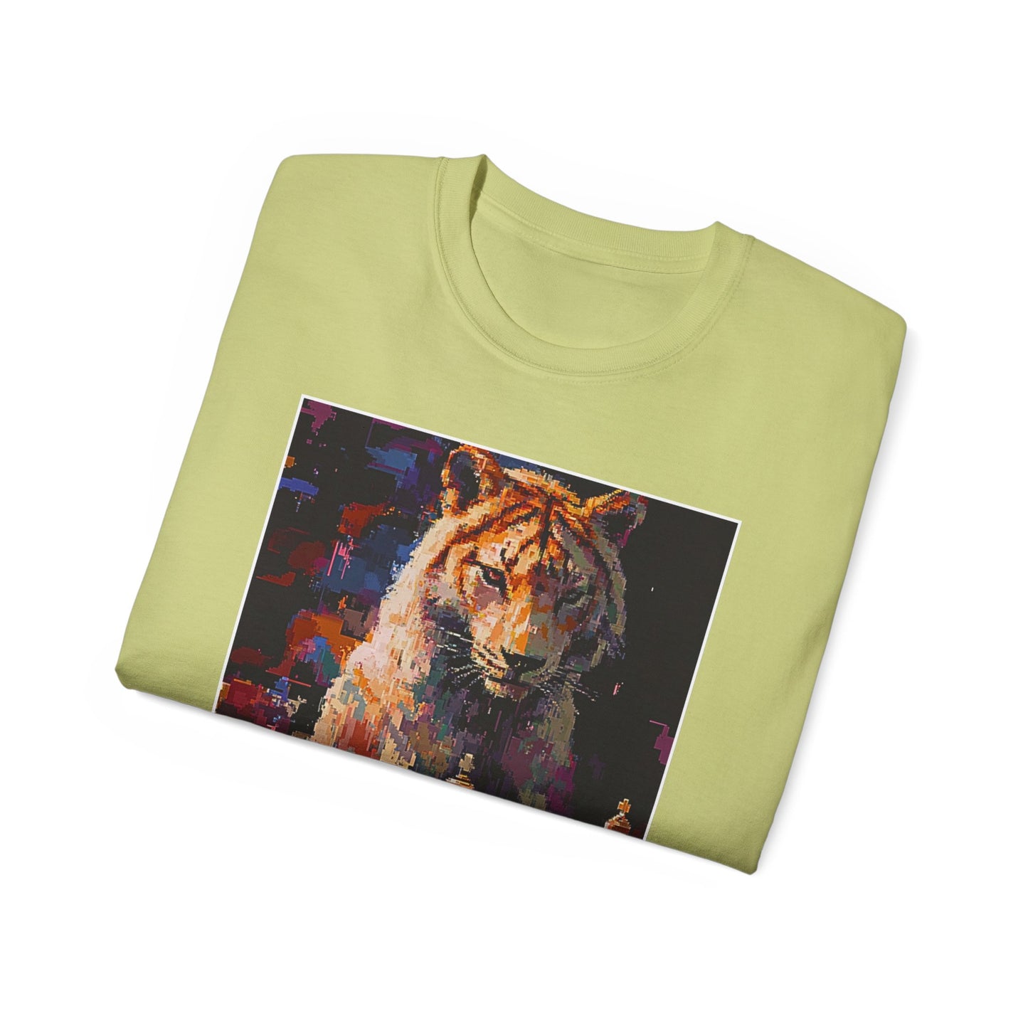 Cat Ponders The Game - Pistachio Green Chess T Shirt