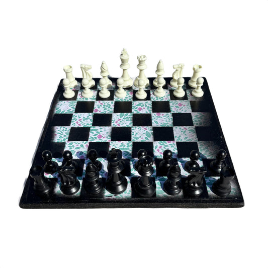 Vintage Flowers - Scrapbook Chess Set