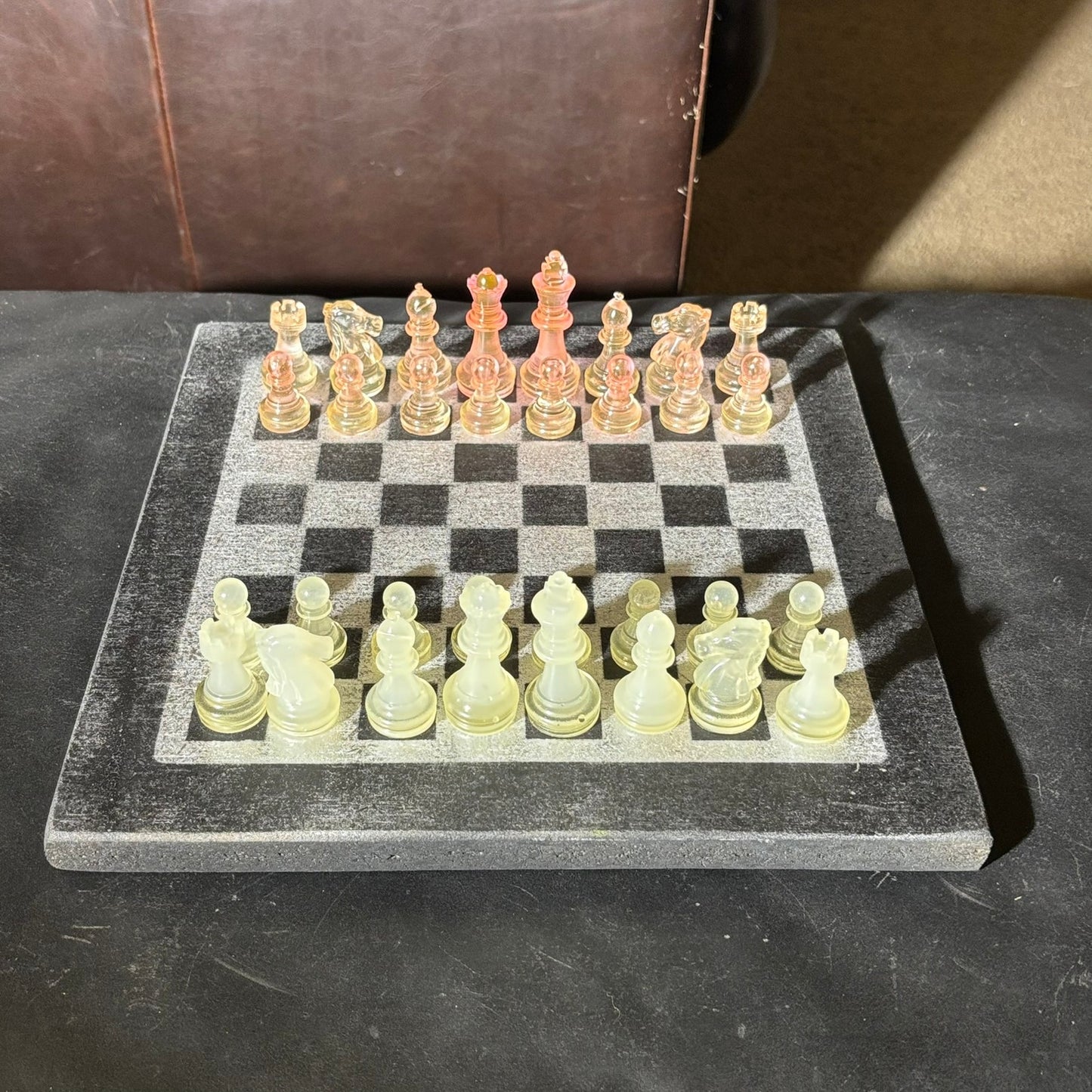 Chrome Pink Shade - Painted Chess Set