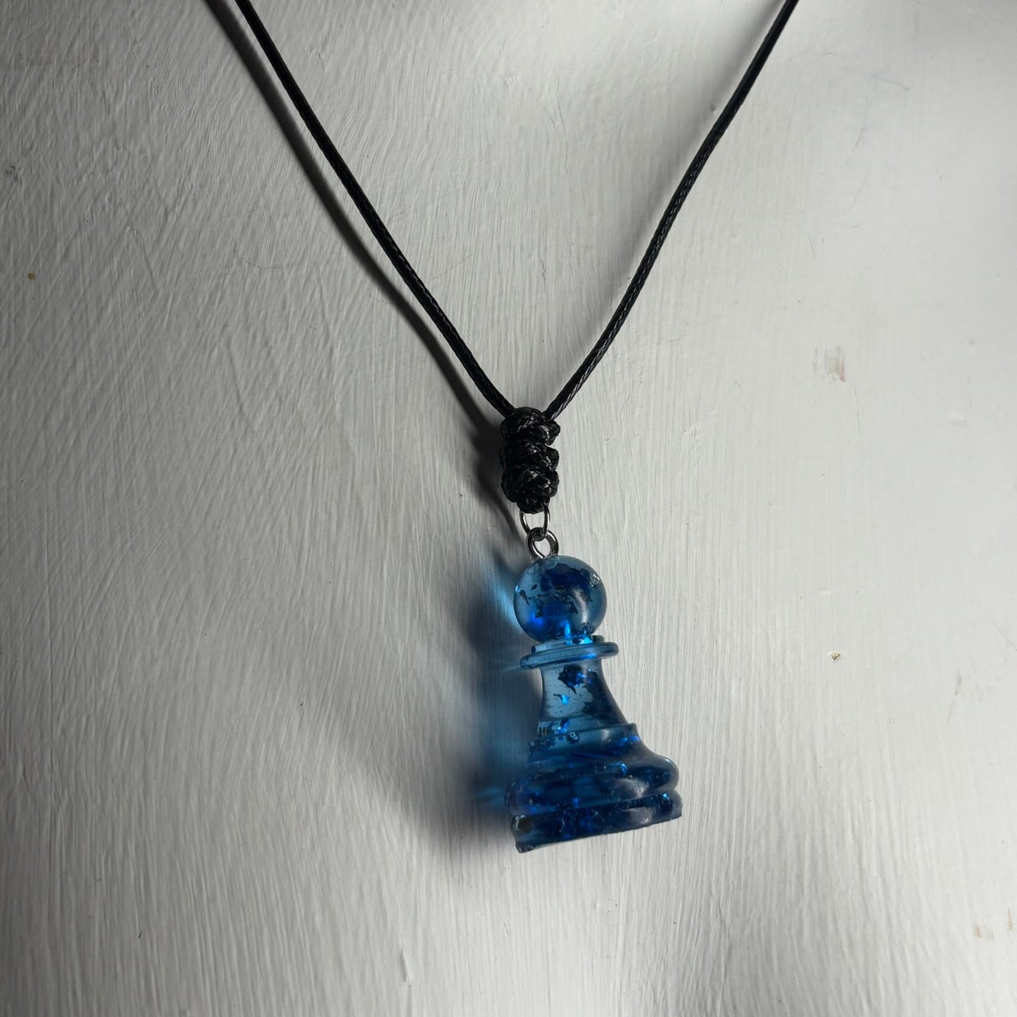 Blue Pawn - Handmade Resin Chess Necklace