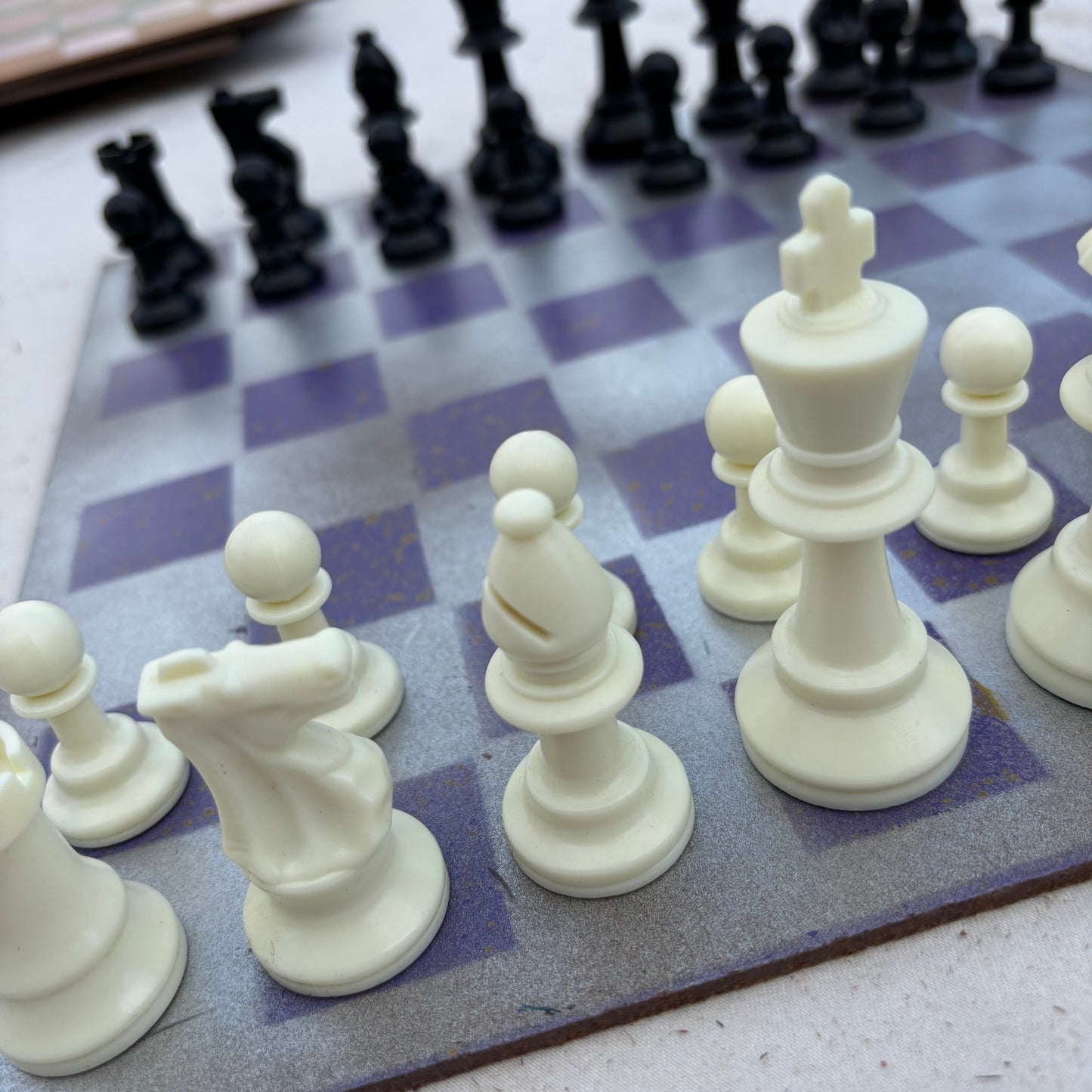 Silver Purple - Painted Chess Set