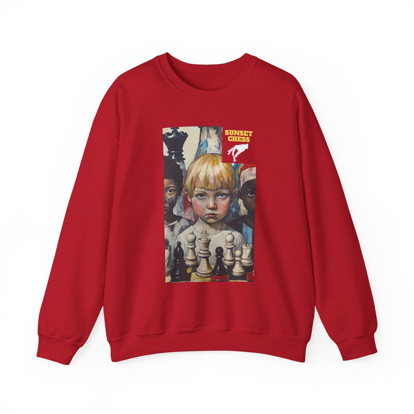 Sad Child - Cherry Red Chess Crewneck Sweater