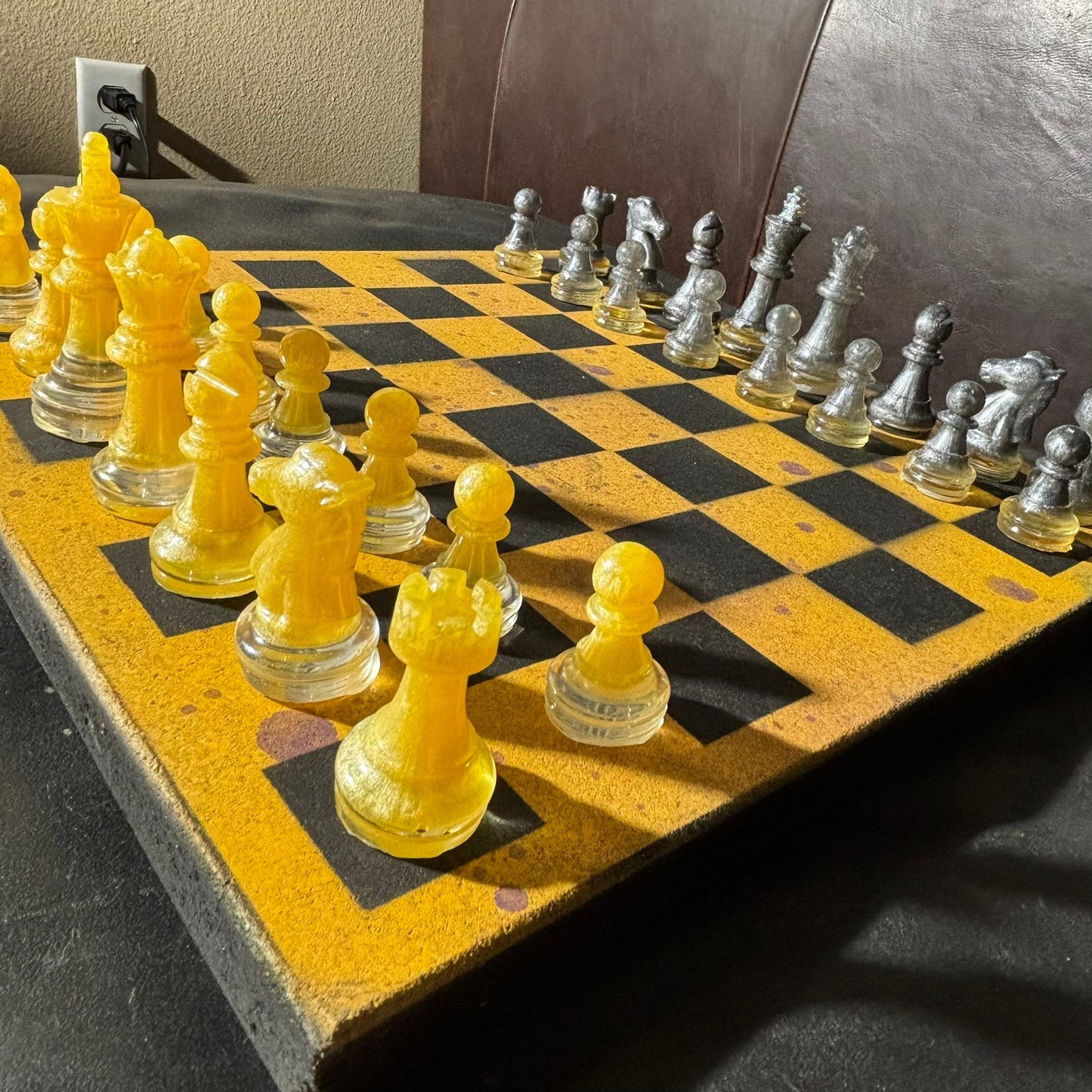 Yellow & Black - Painted Chess Set