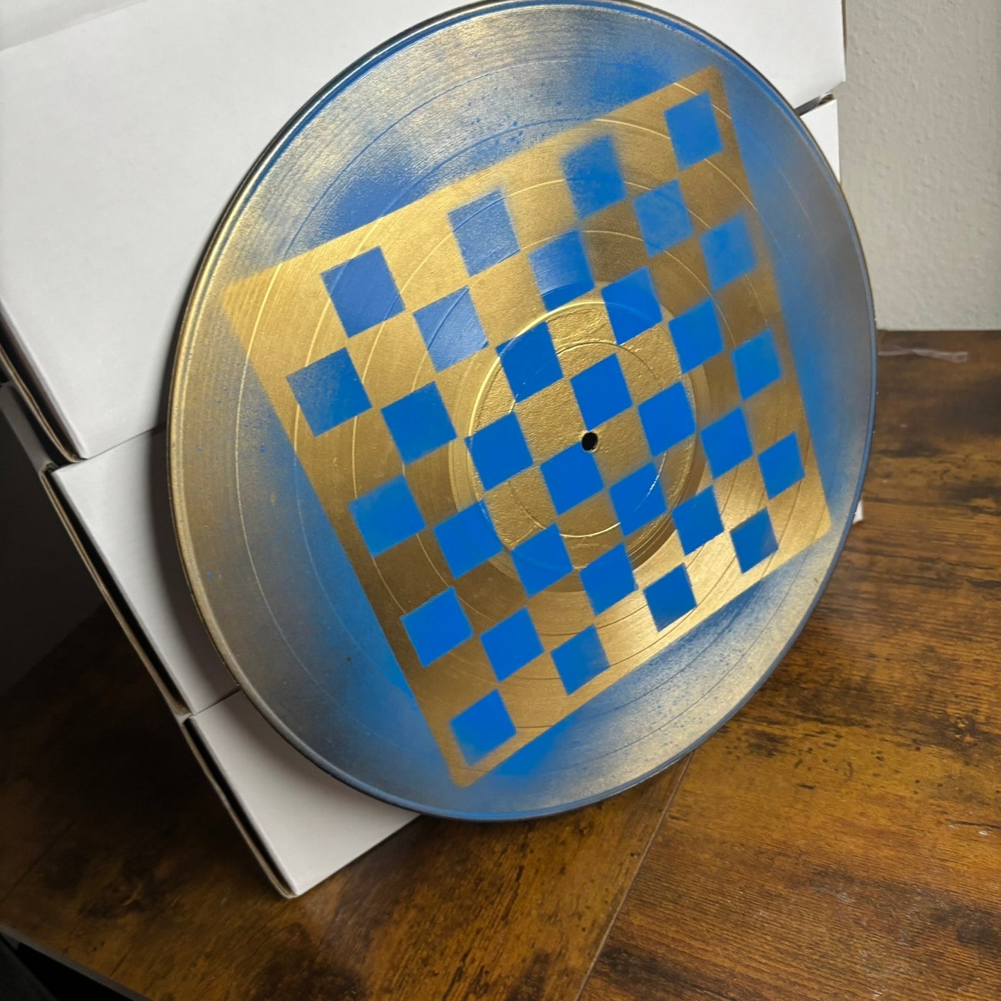 Golden Blue - Vinyl Chess Board