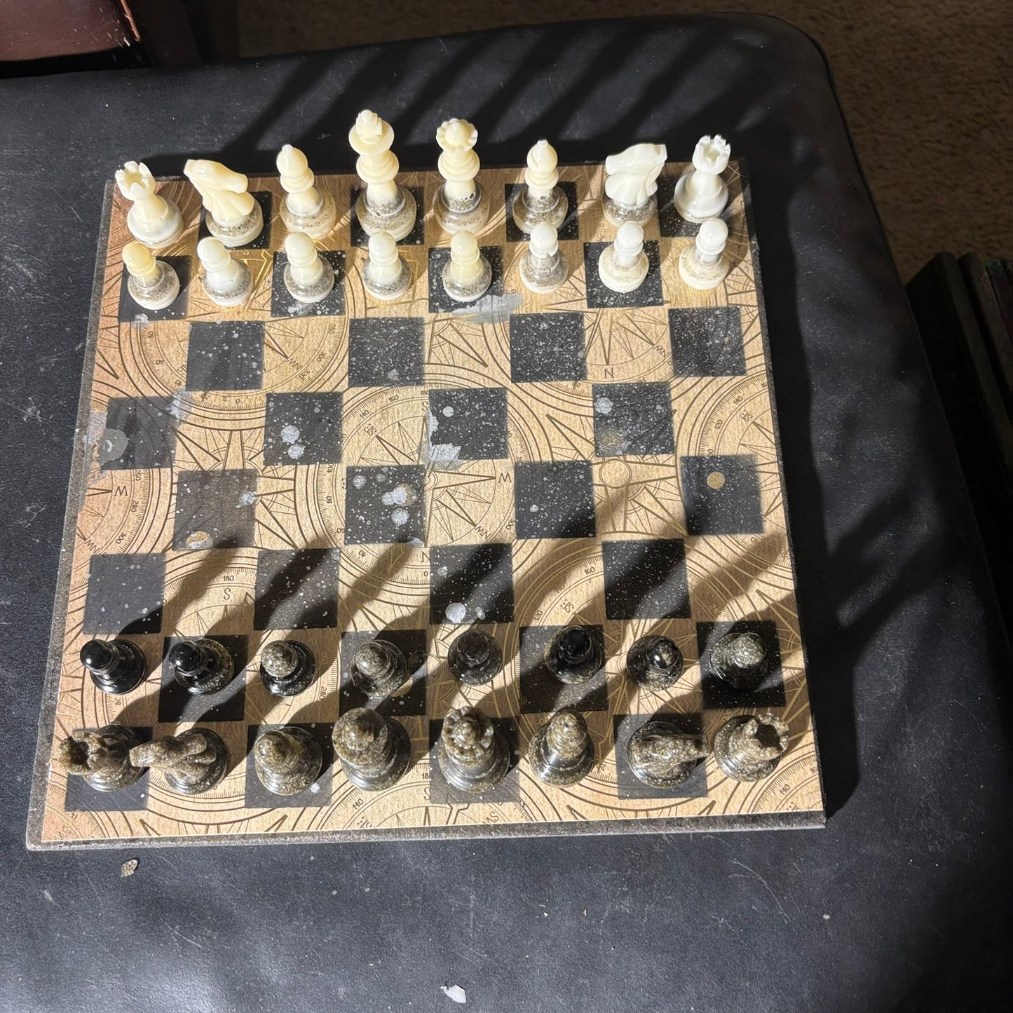 Vintage Golden Brown - Scrapbook Chess Set