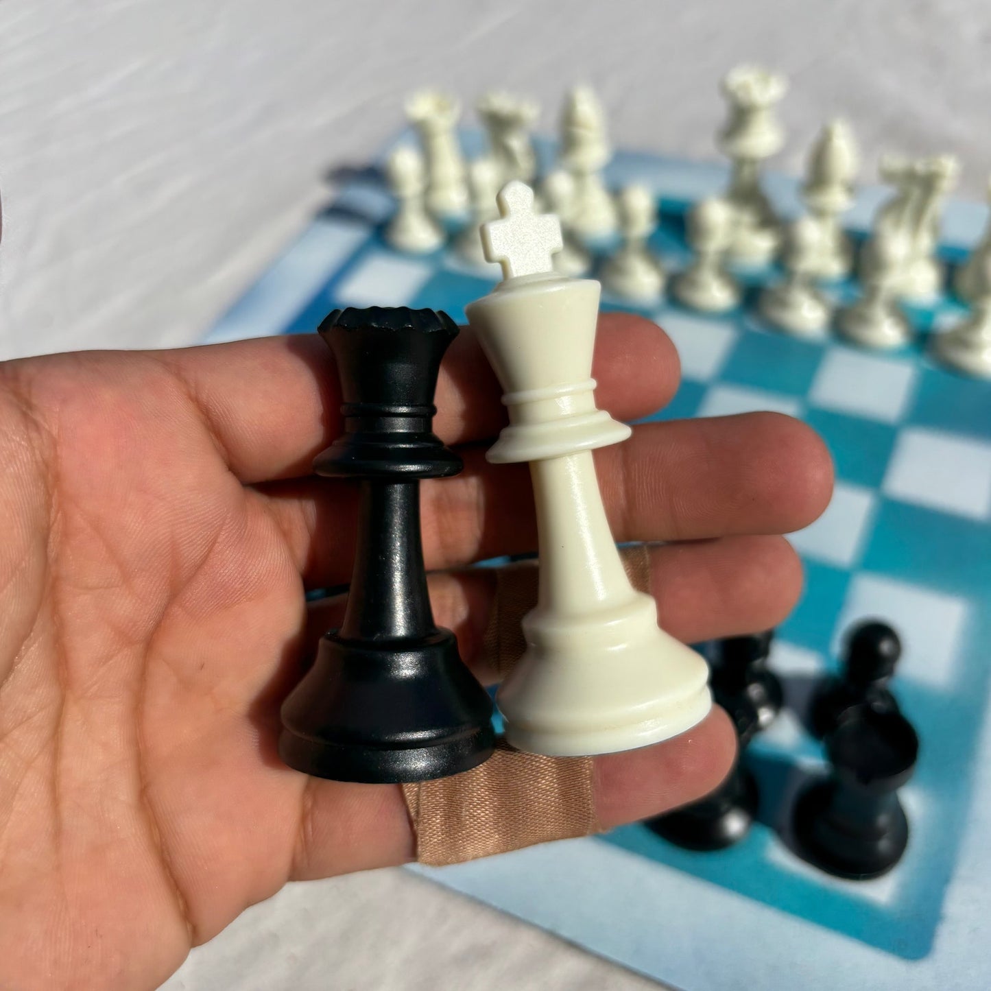 Cool Blue - Painted Chess Set
