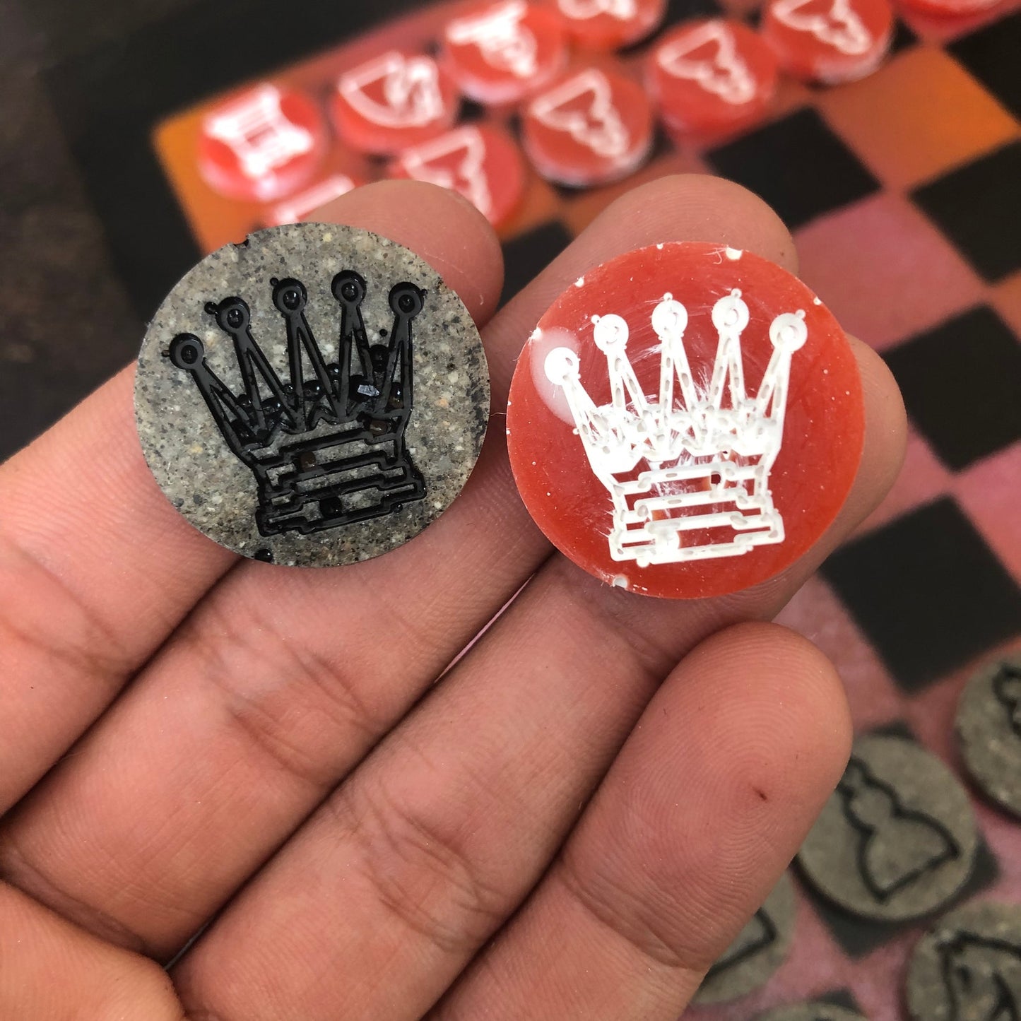Cool Orange - Painted Chess Set