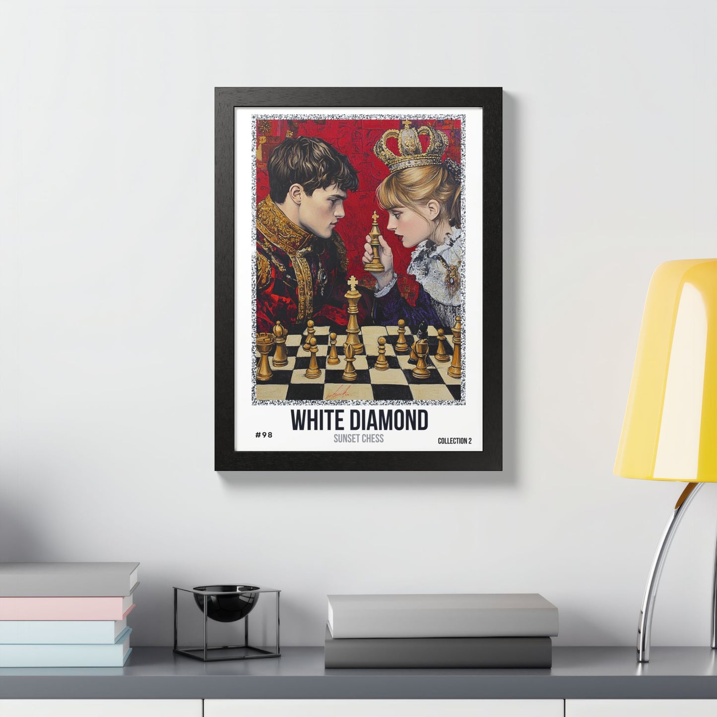 White Diamond - Collection 2 Card #98 - Sunset Card Poster Framed 12"x16"