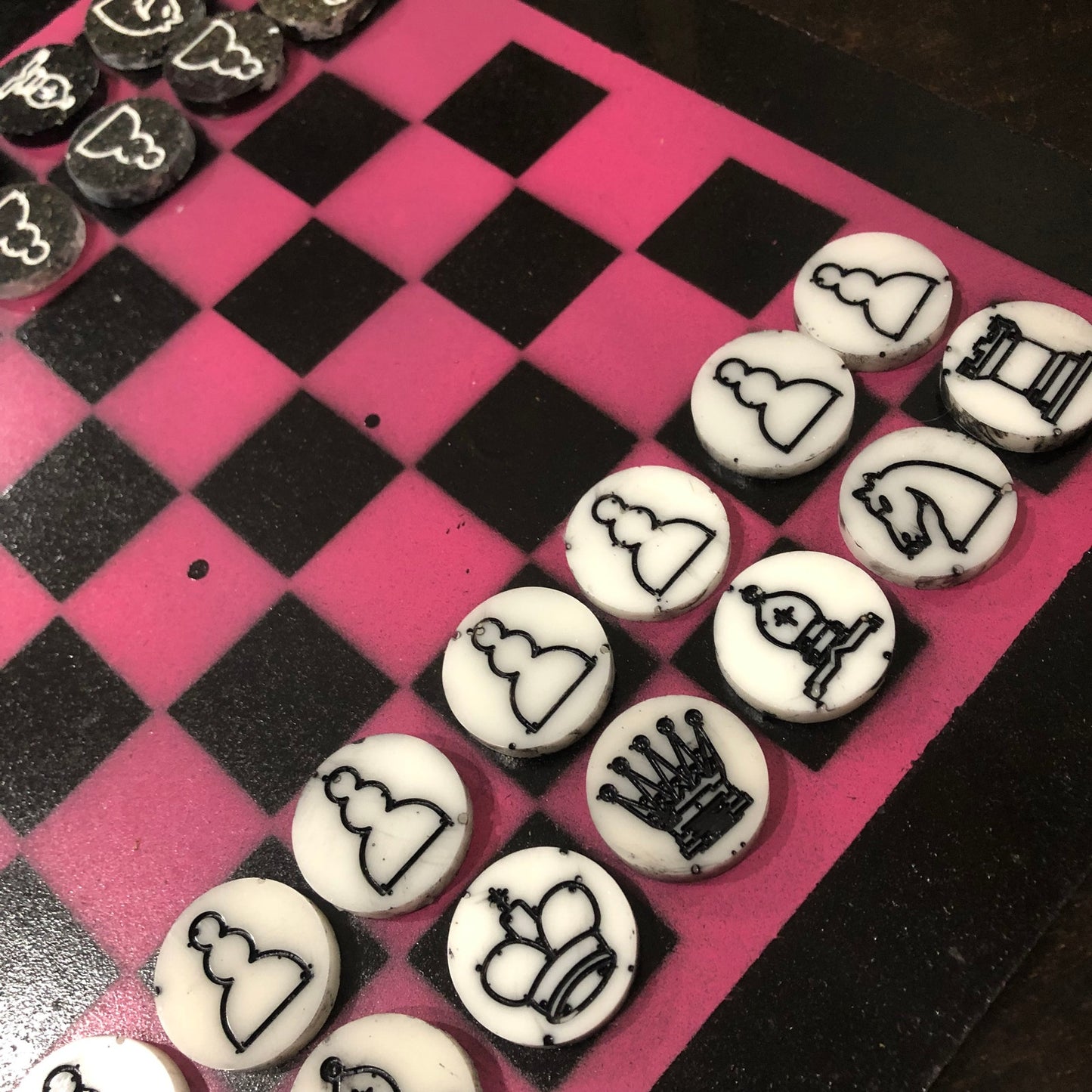 Hot Pink - Painted Chess Set