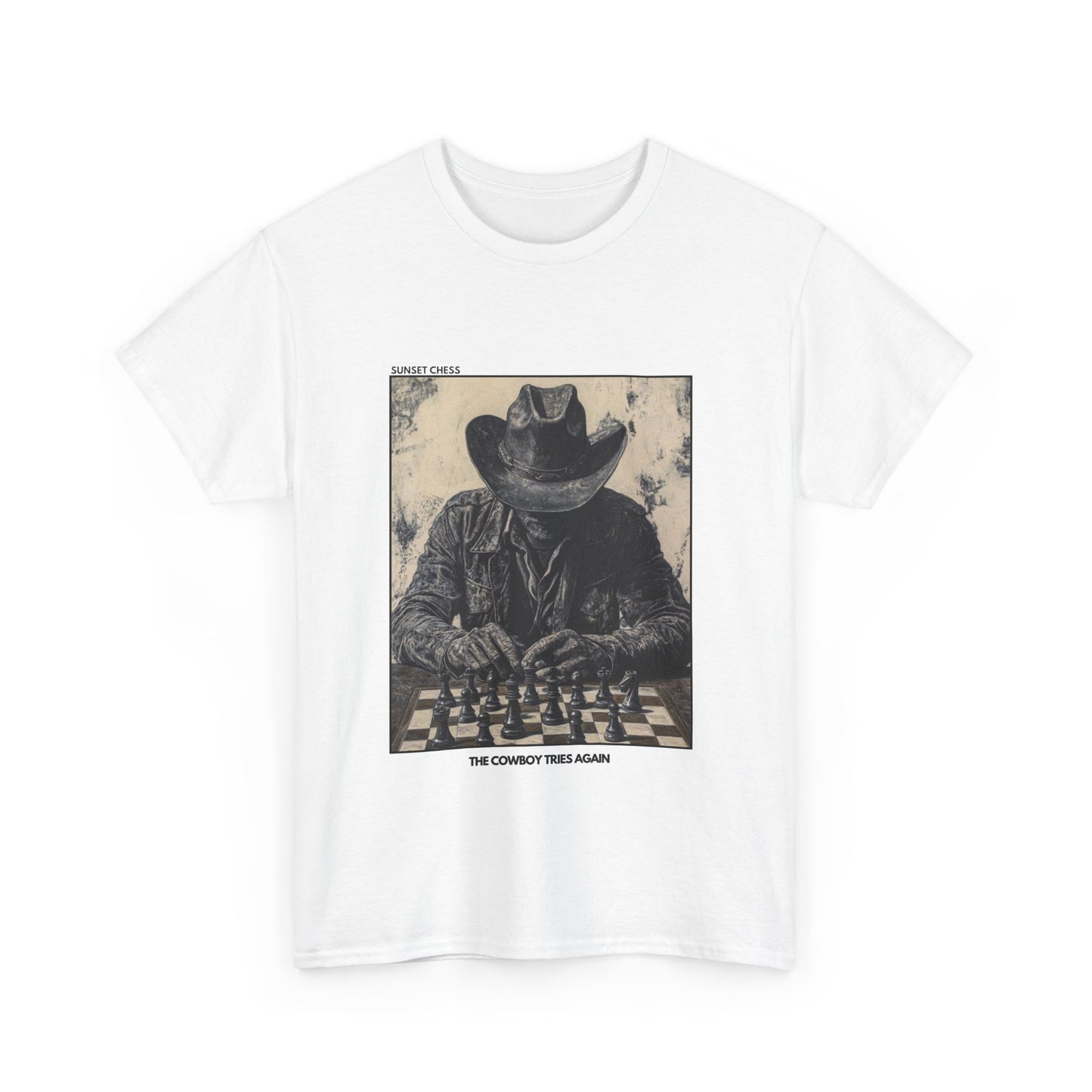 Run it Back Cowboy - White Chess T Shirt