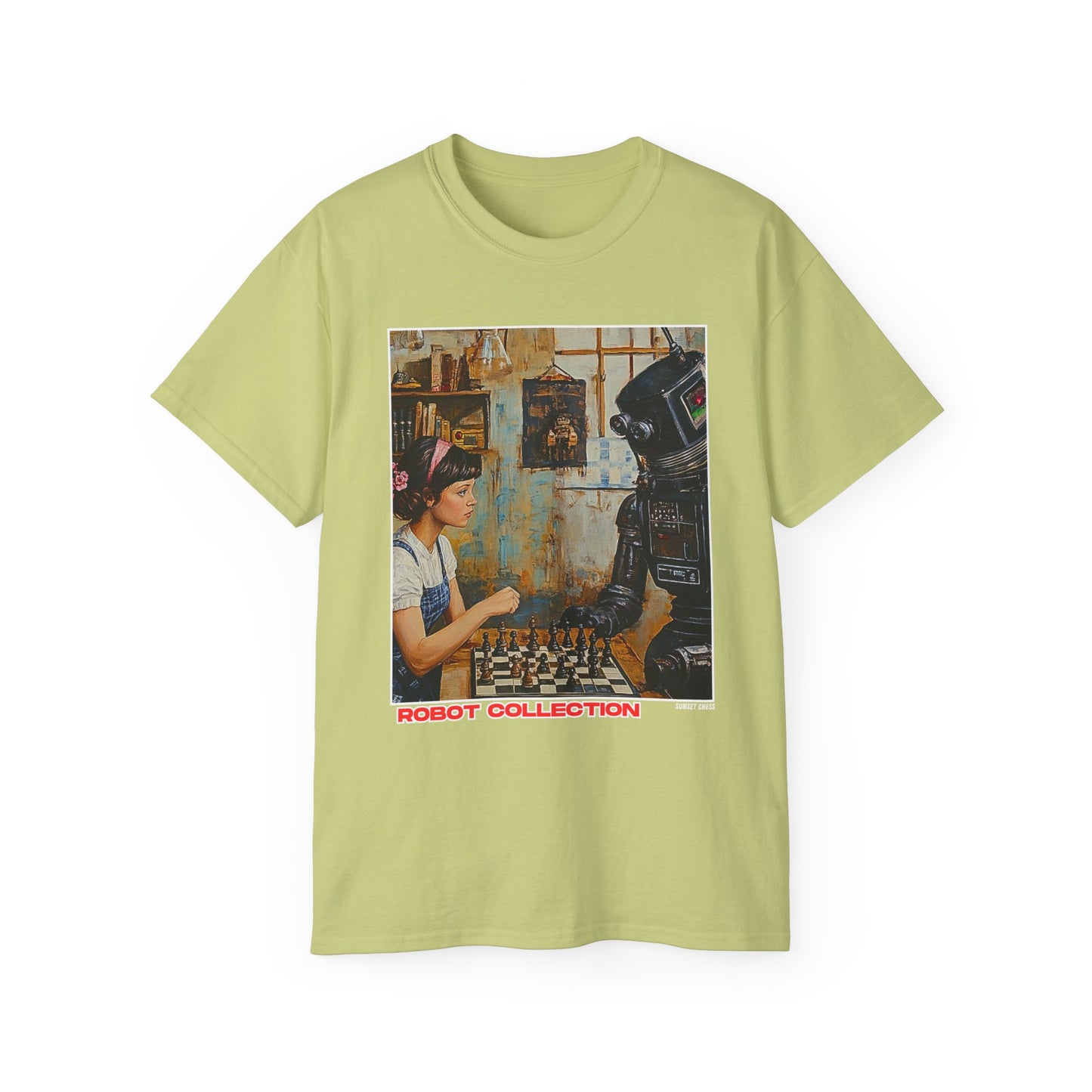 Robot and his Master - Pistachio Green Chess T Shirt