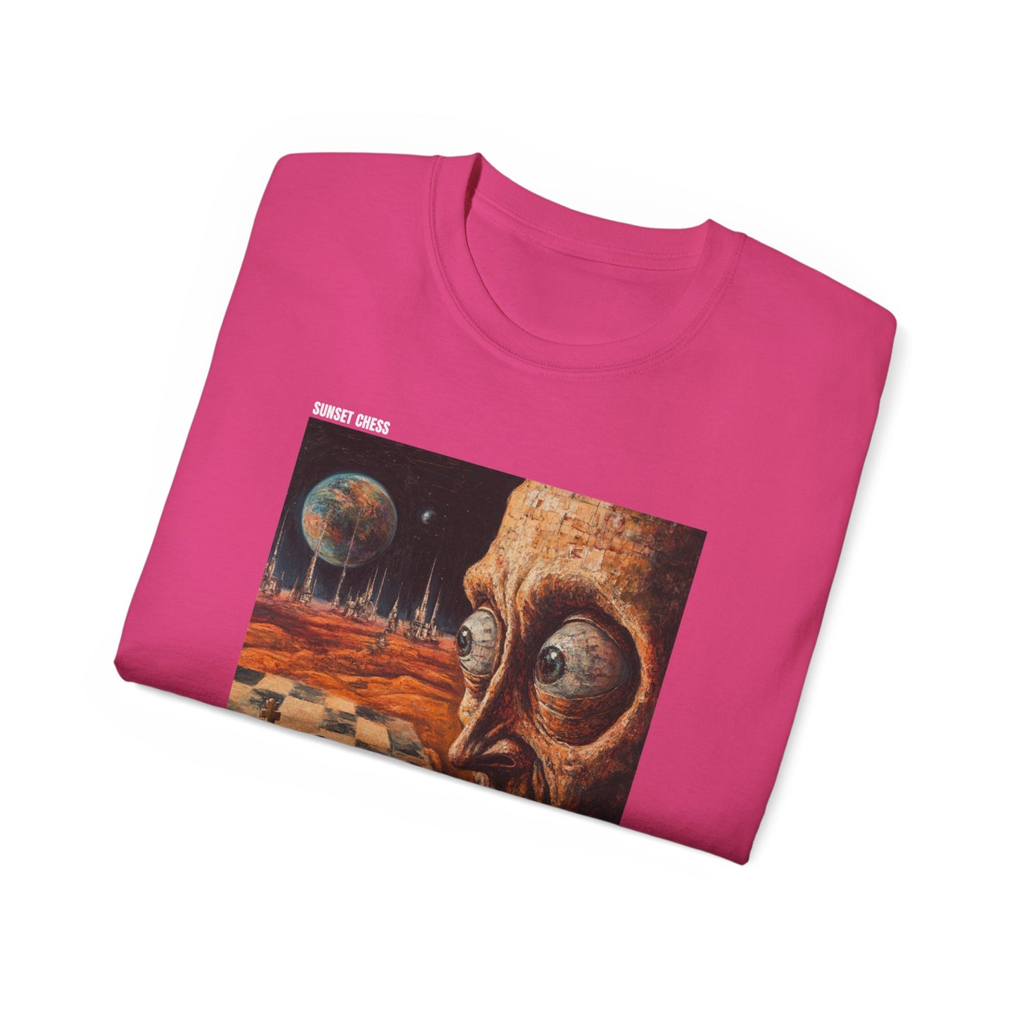 Paranoid On Mars - Hot Pink Chess T Shirt