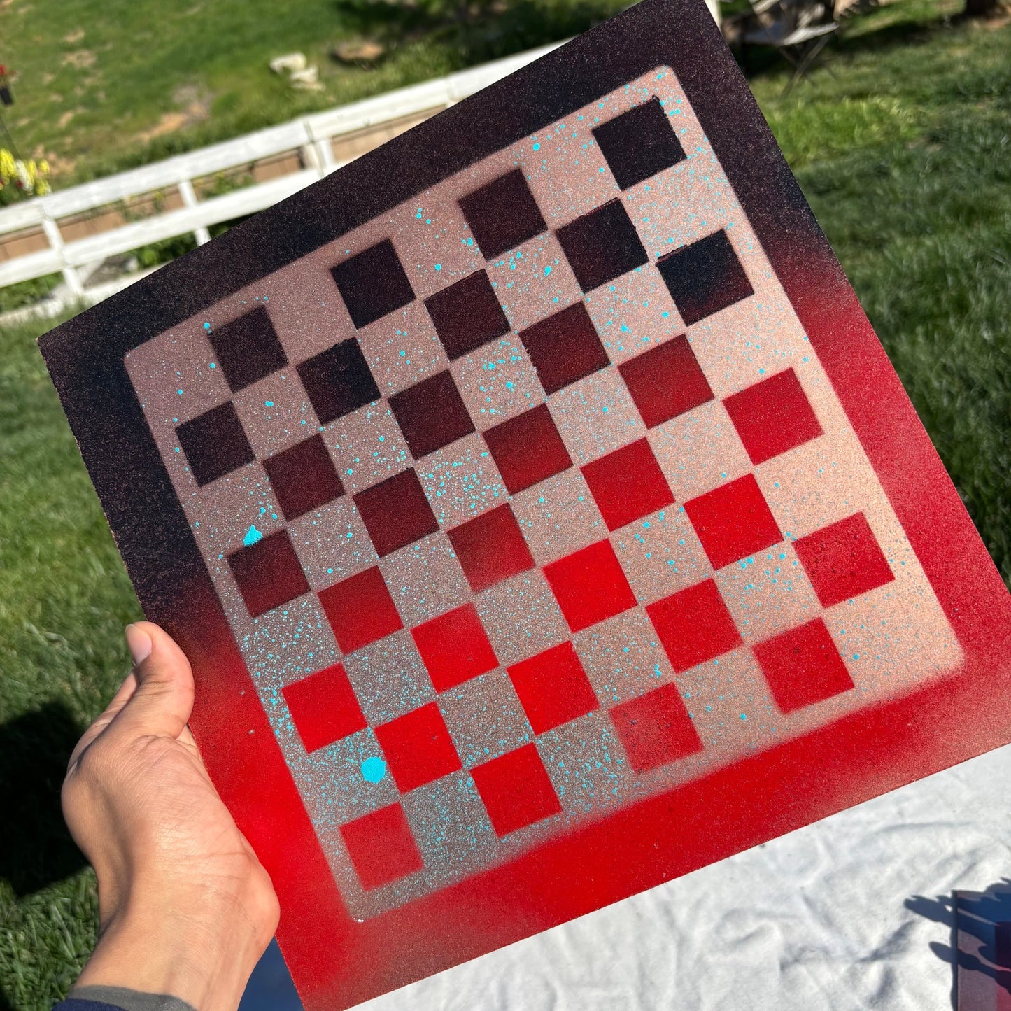 Speckled Golden Red - Painted Chess Set