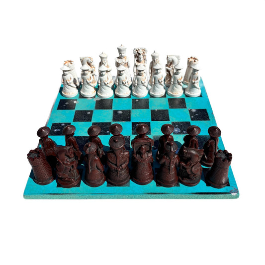 Aqua Green - Chinese Edition Chess Set