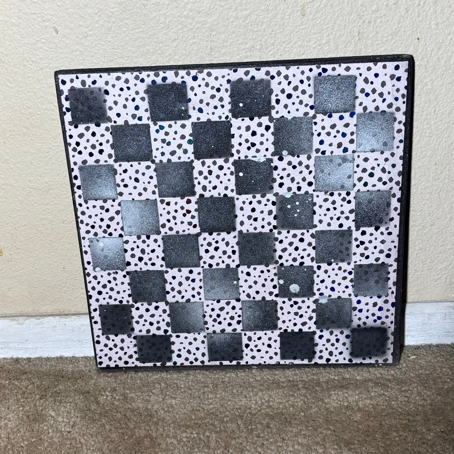 Spotted Ice Black - Scrapbook Chess Board