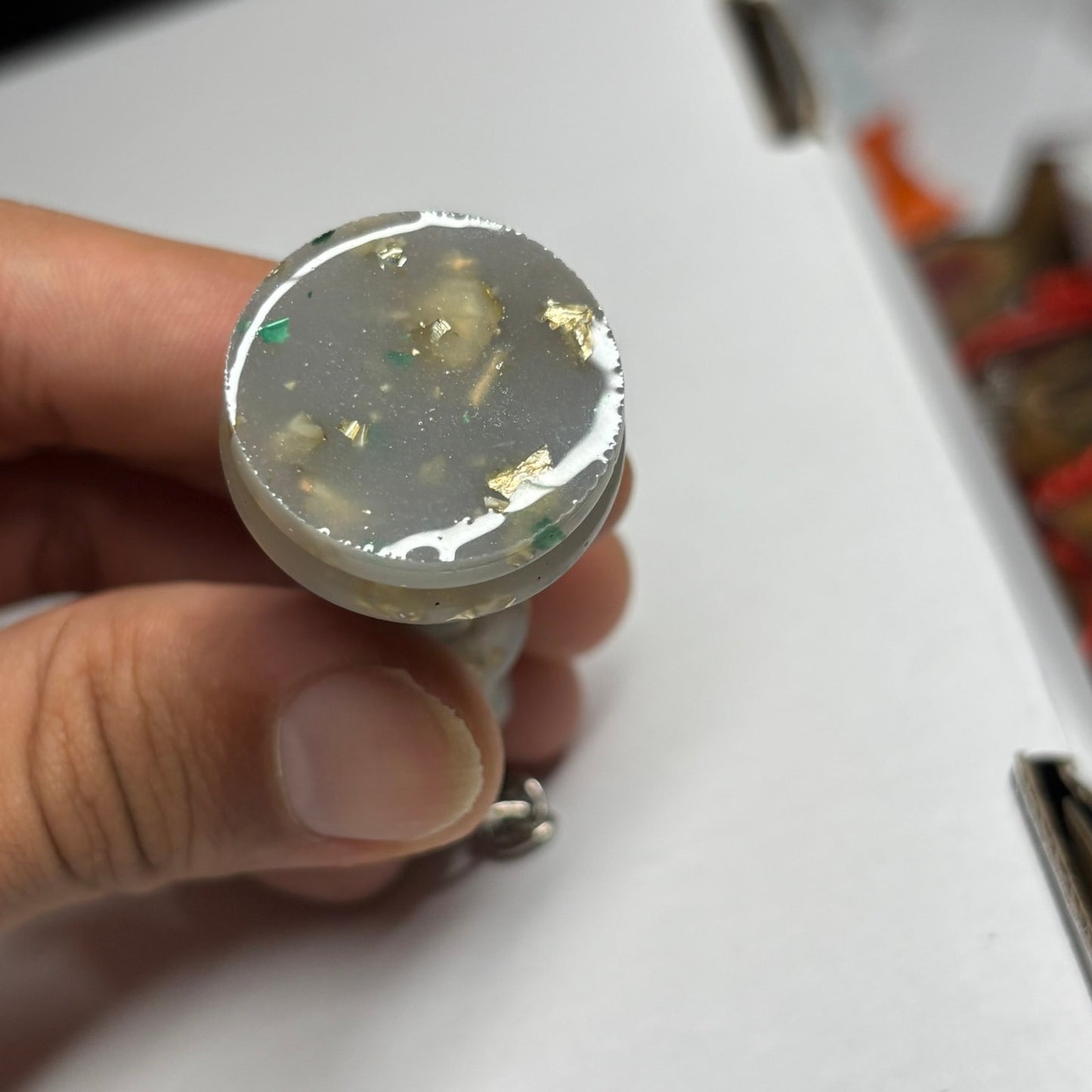 White Crystal Queen - Handmade Resin Keychain