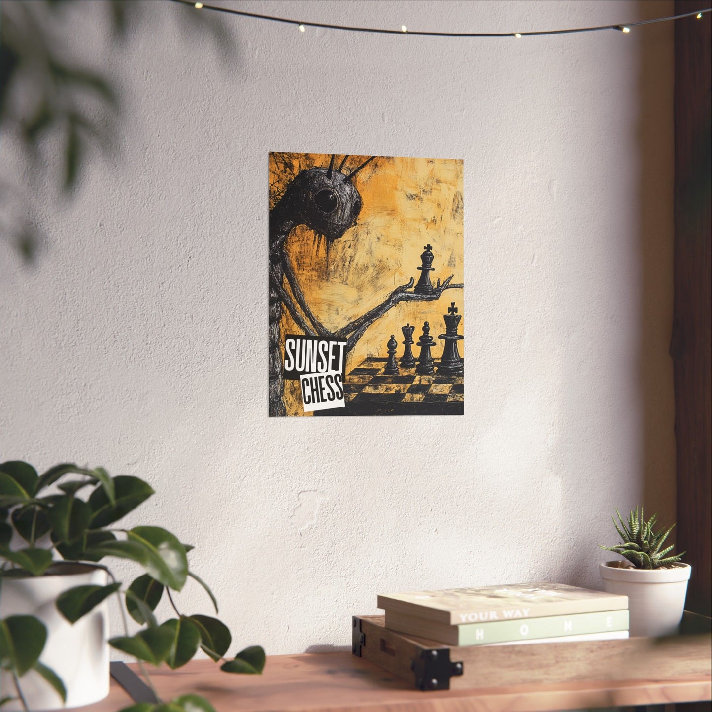 Bug Ponders Chess - Matte Vertical Posters