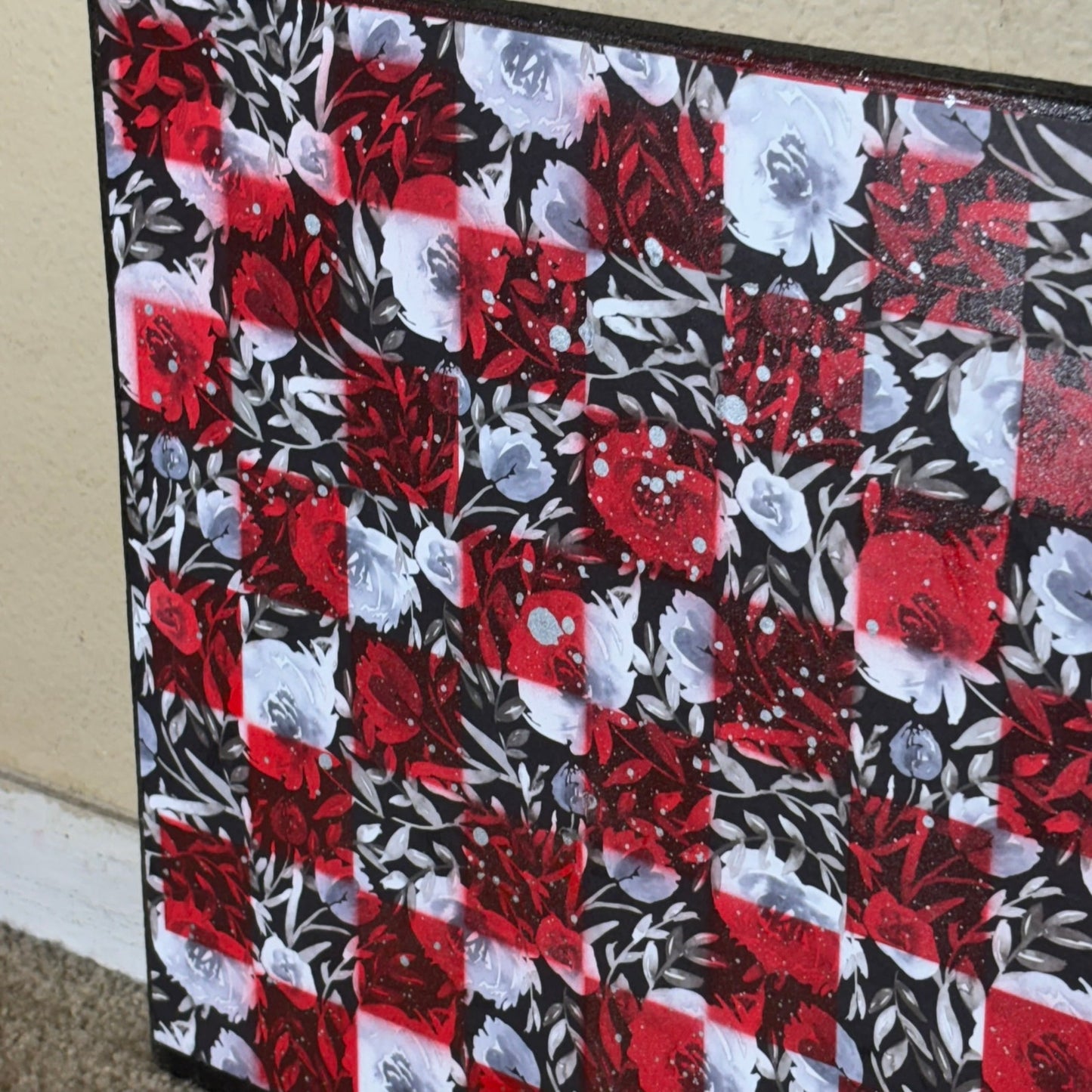 Bloodstained Flowers Design - Scrapbook Chess Board