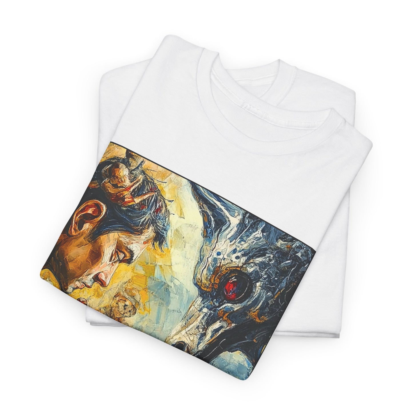 Man Vs Cyborg Dog - White Chess T Shirt