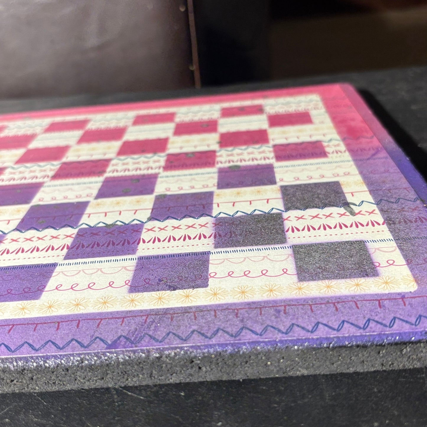Pink & Purple Mix - Scrapbook Chess Set