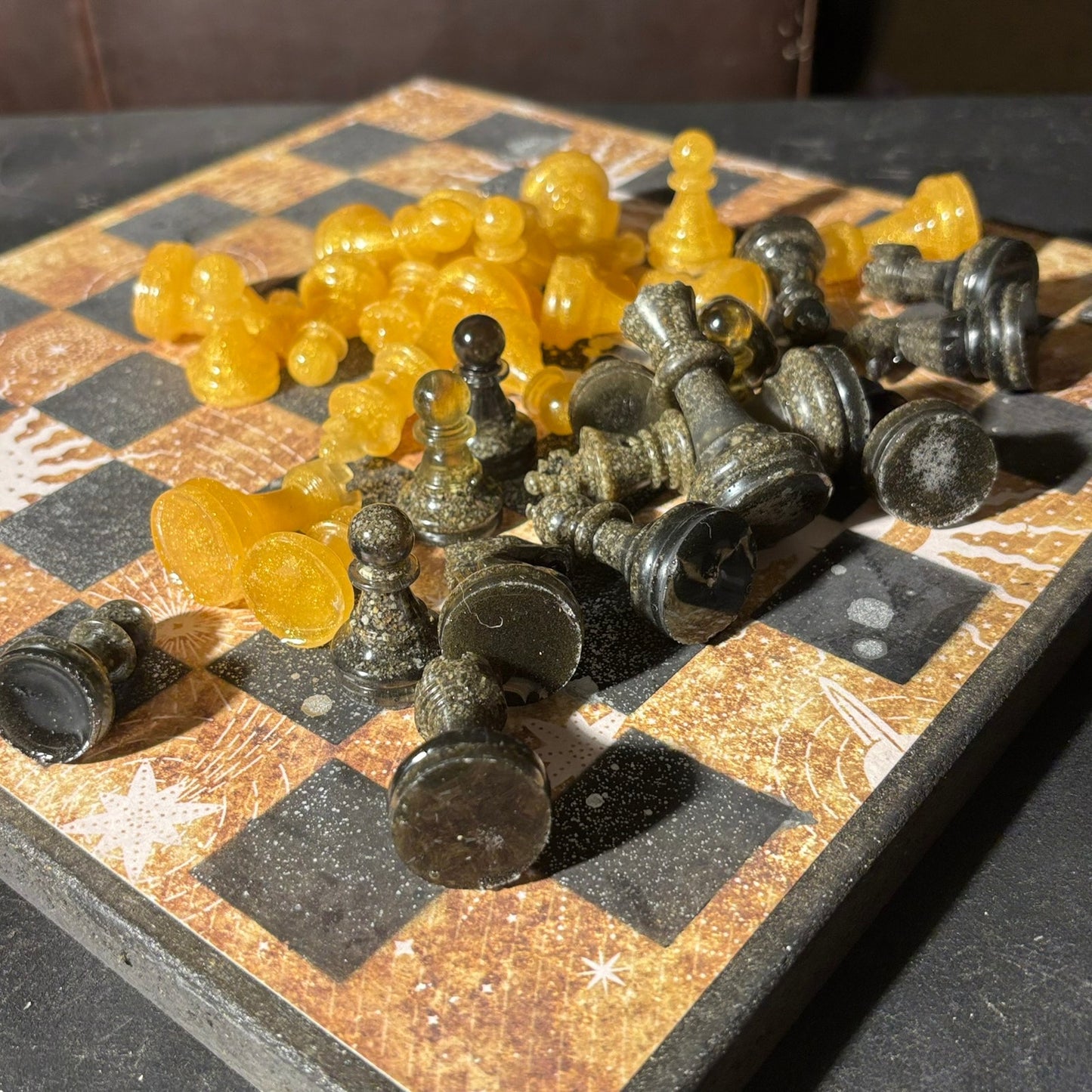 Golden Sunset - Scrapbook Chess Set