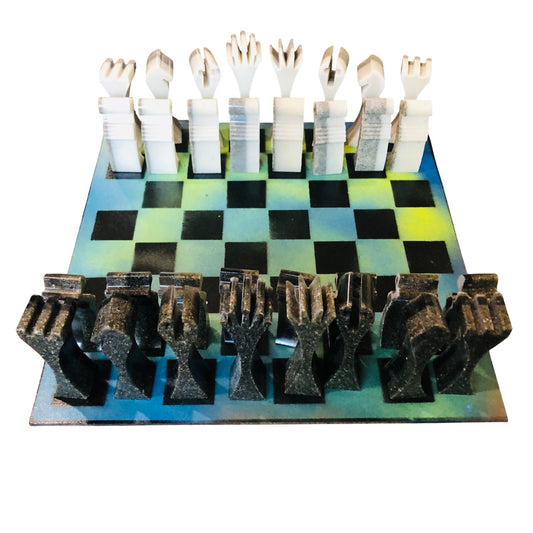 Cosmic Green - Painted Chess Set