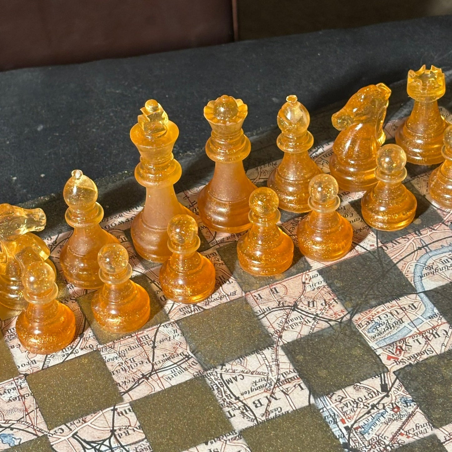 Amber Maps Pattern - Scrapbook Chess Set