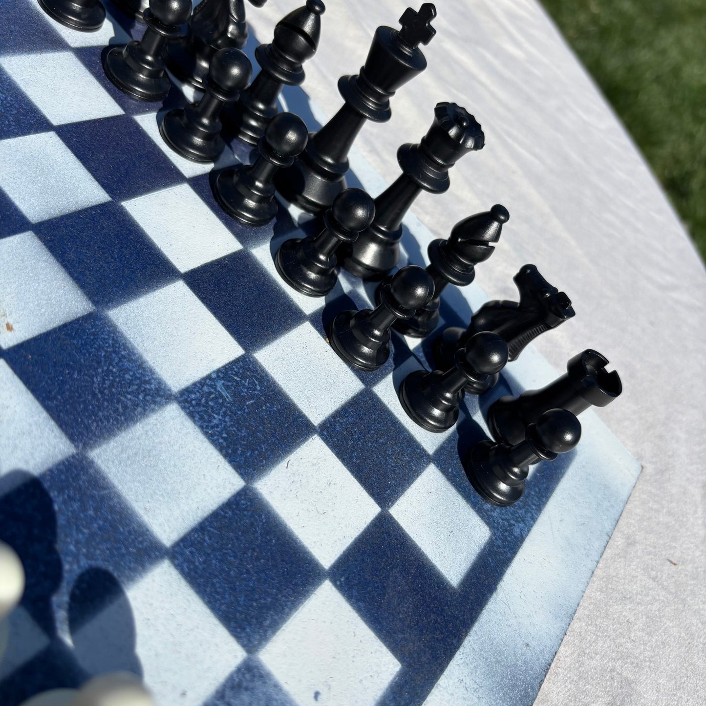 Simple Blue - Painted Chess Set
