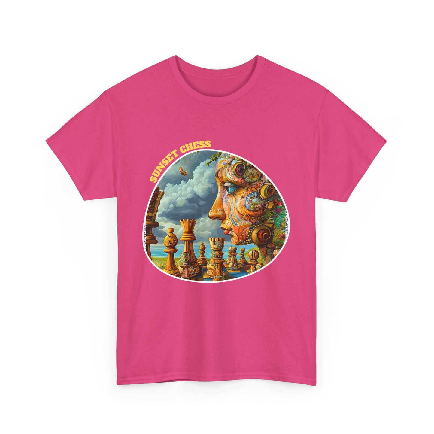 Robot Woman Thinks - Pink Chess T Shirt