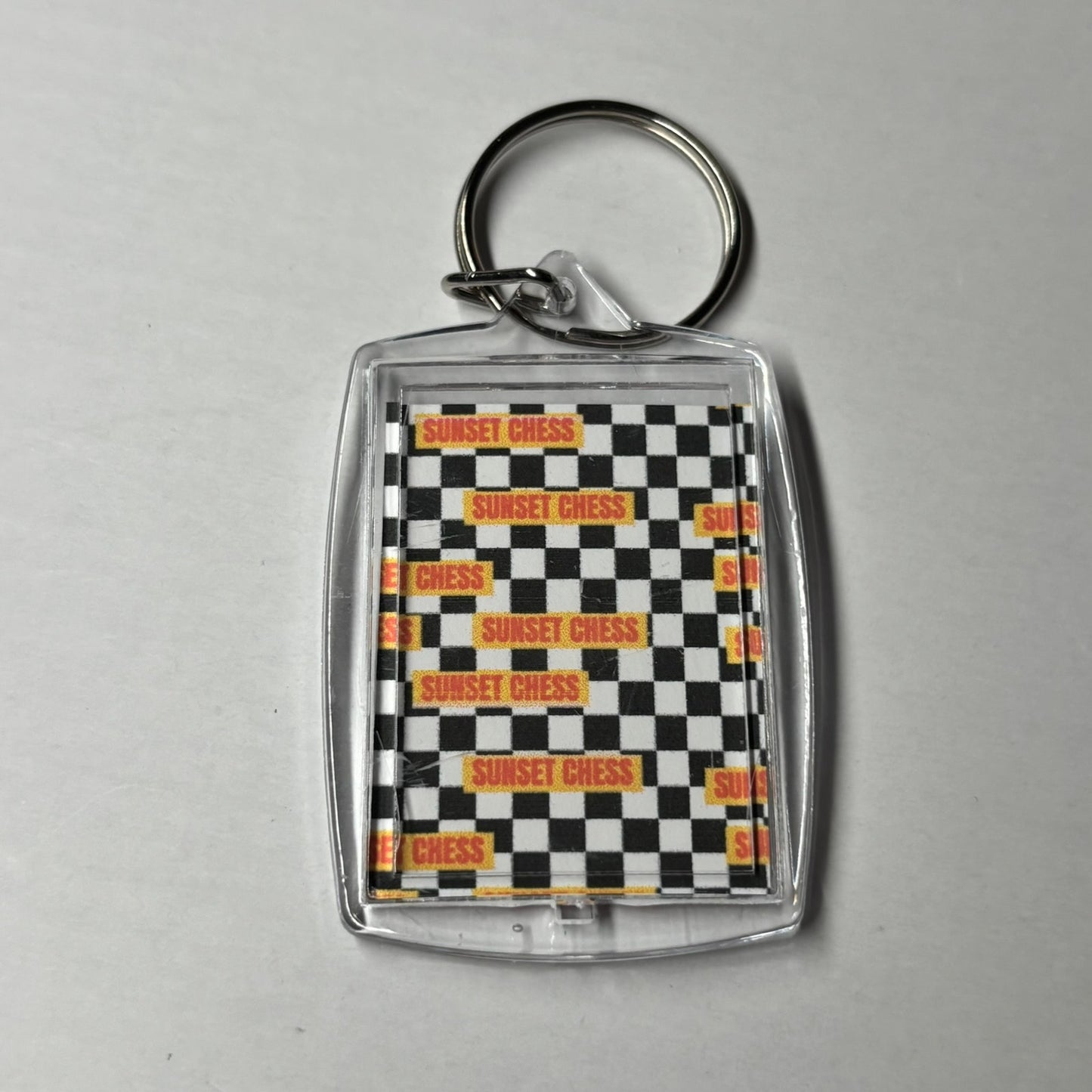 Chess Face - Sunset Chess Photo Keychain