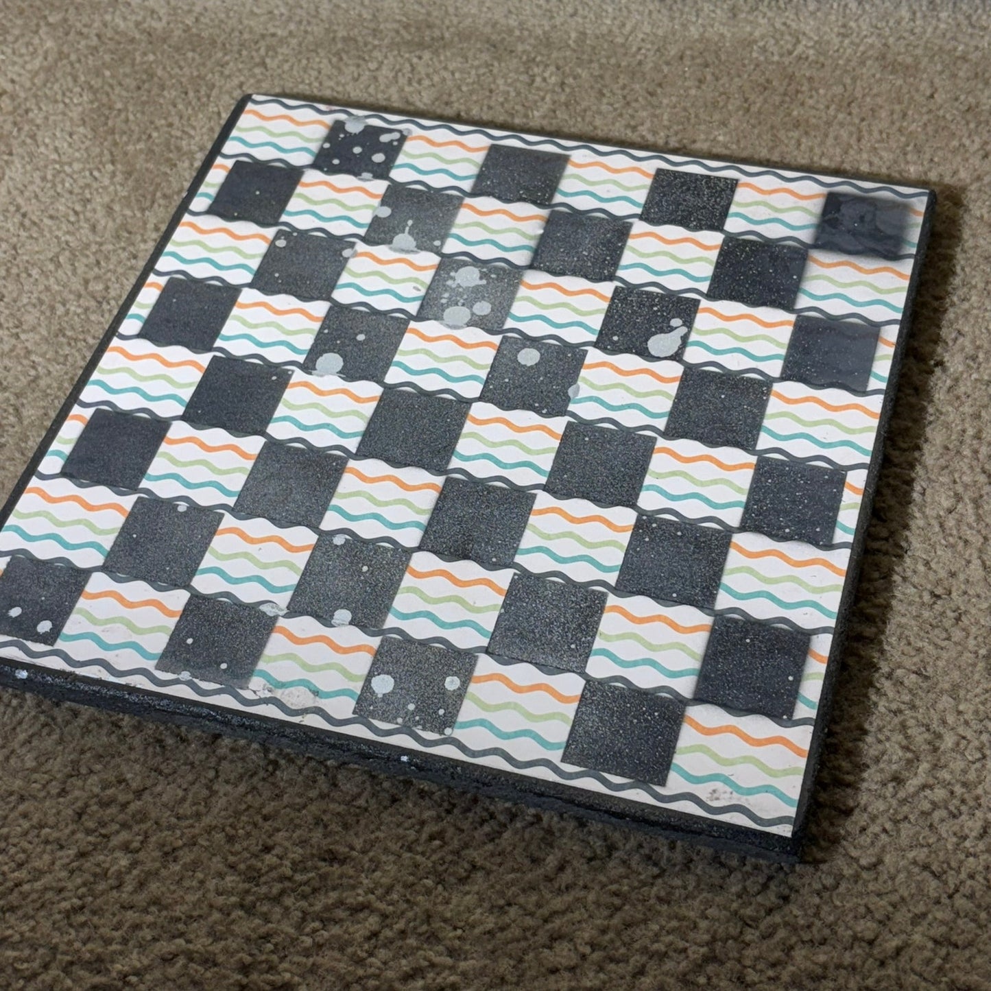 Happy Vibrant Pattern - Scrapbook Chess Board