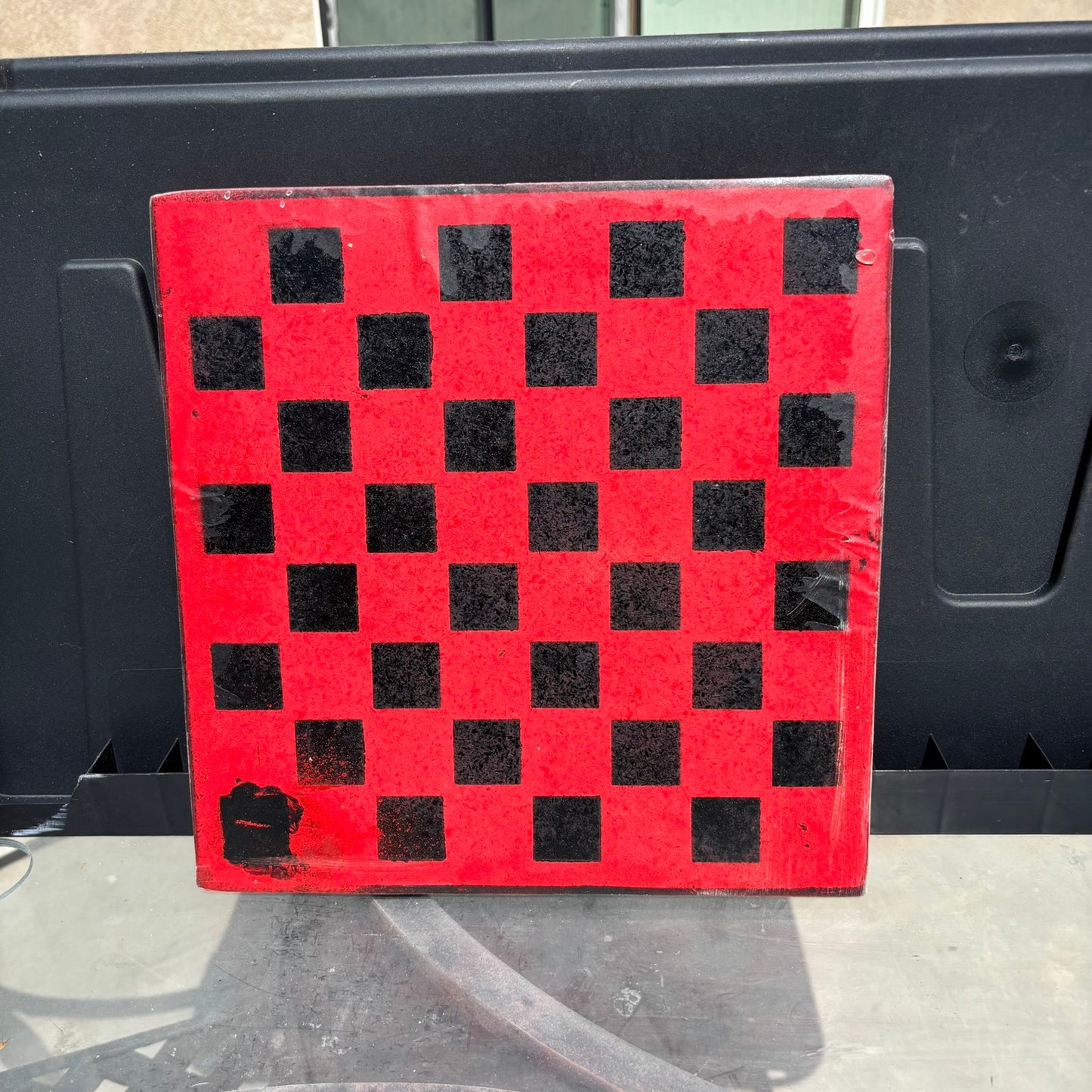 Stealth Red - Resin Coated Chess Board