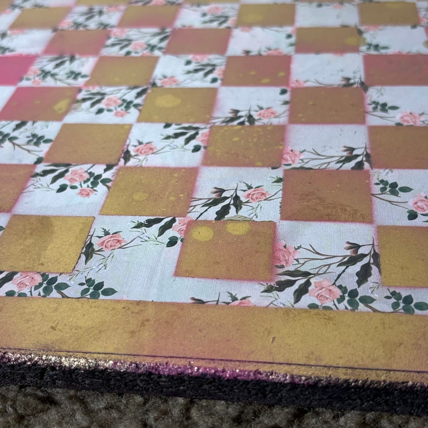 Pink Gold - Scrapbook Chess Board
