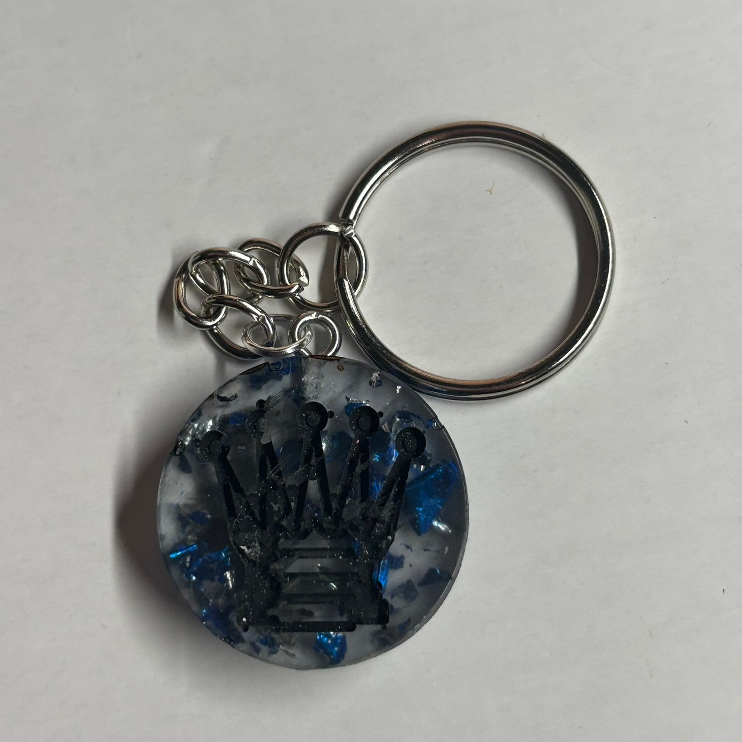 Blue Sparkle Queen - Handmade Resin Keychain