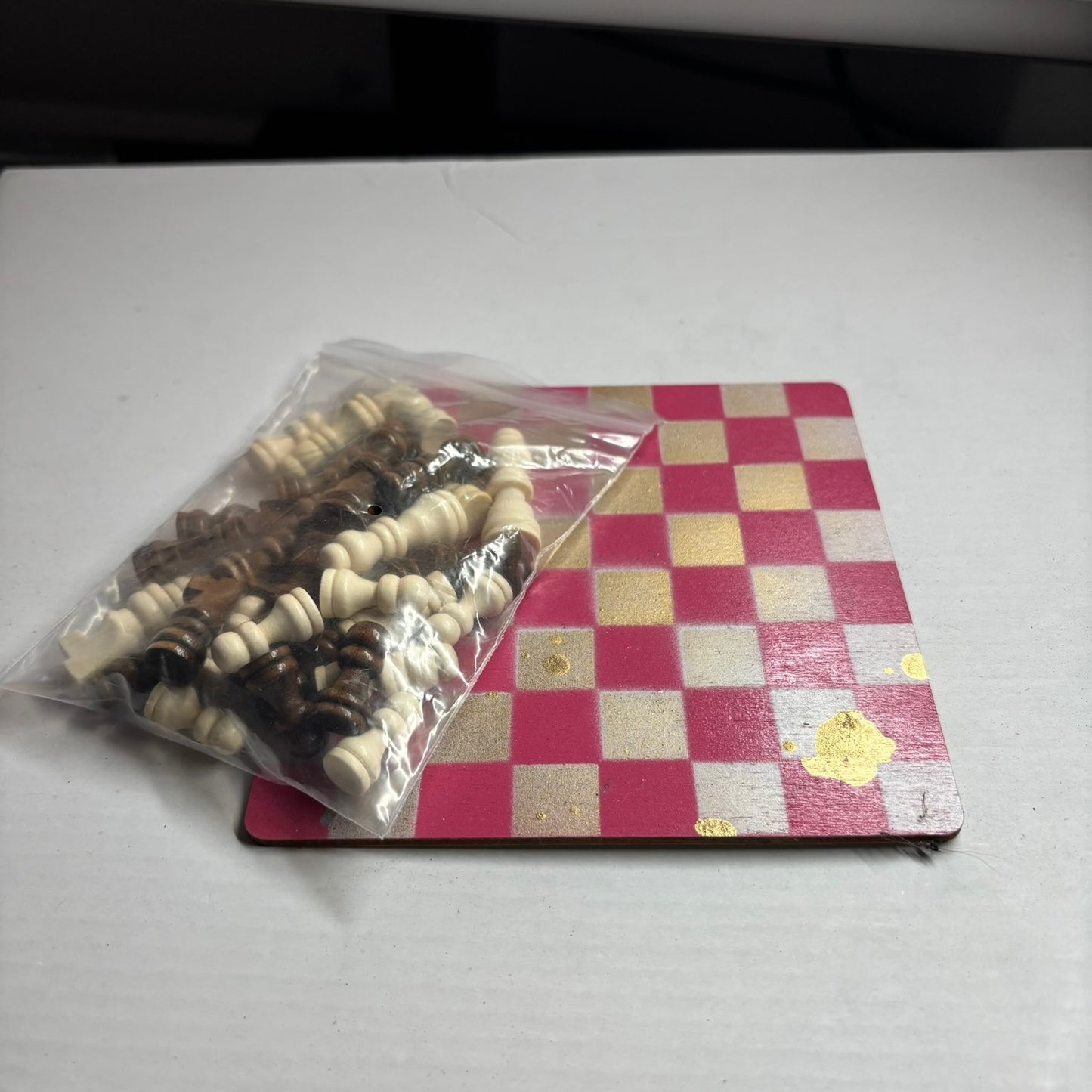 Pinkish Gold - Mini Chess Set