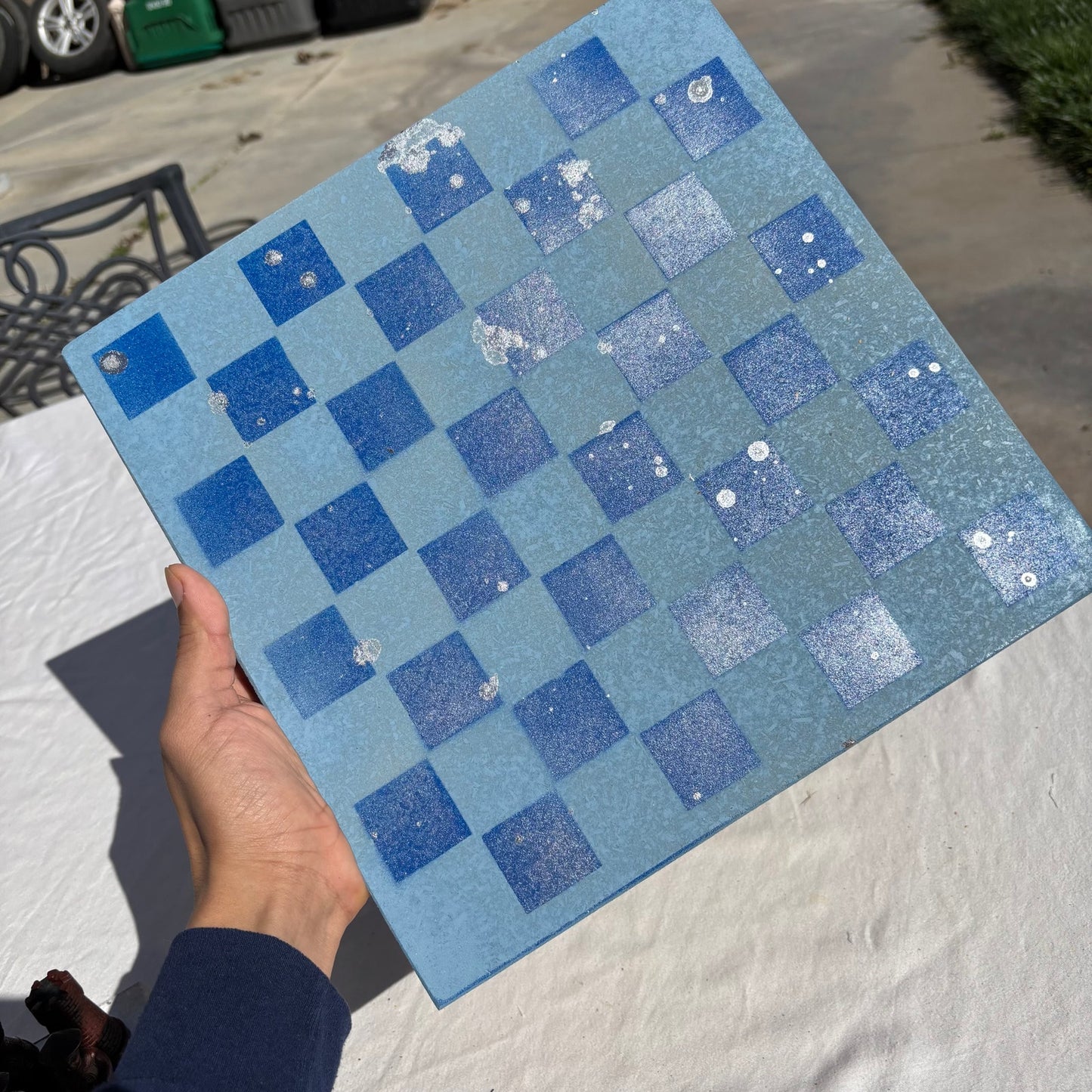 Simple Blue - Chinese Edition Chess Set