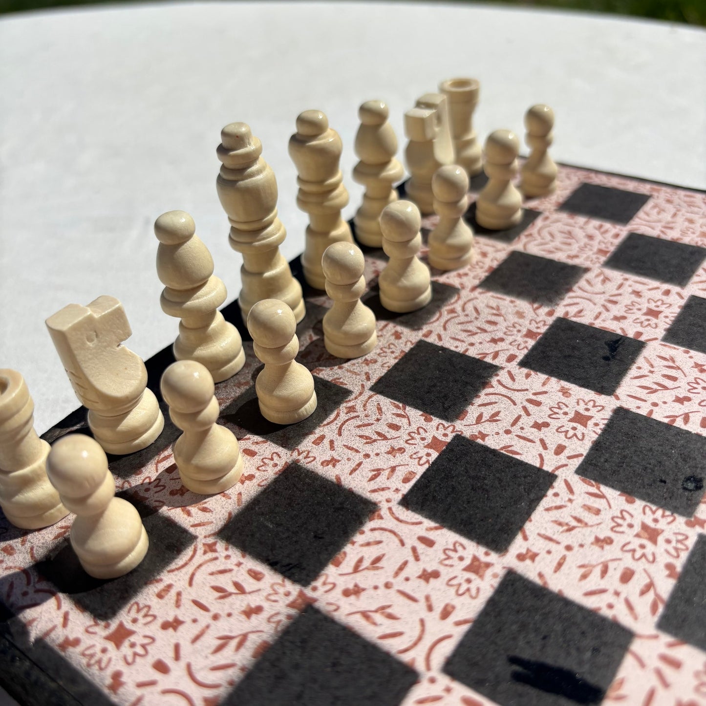 Vintage Cream - Scrapbook Chess Set