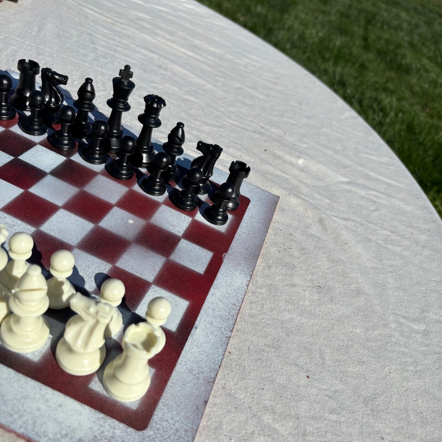 Mushed Red - Painted Chess Set